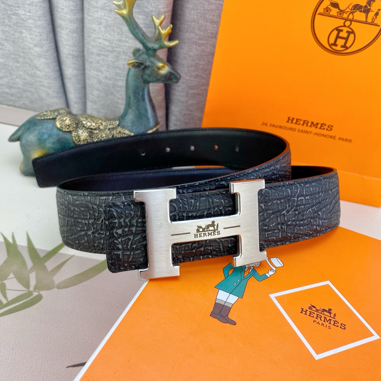 爱马仕💕 特种皮腰带系列 ，原厂五金精品不锈钢扣，手感柔软舒适 宽3.8CM。