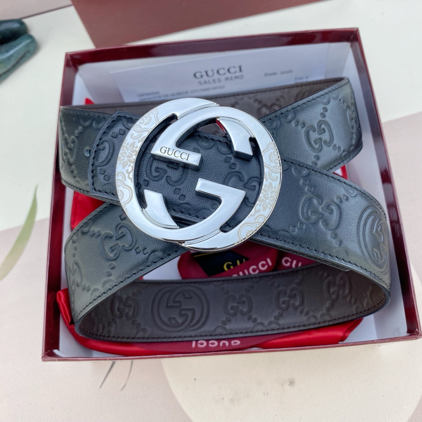 古奇💕 特种皮腰带系列 ，原厂五金精品不锈钢扣，手感柔软舒适 宽3.8CM。