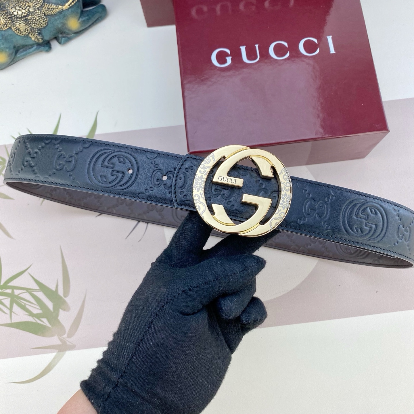 古奇💕 特种皮腰带系列 ，原厂五金精品不锈钢扣，手感柔软舒适 宽3.8CM。