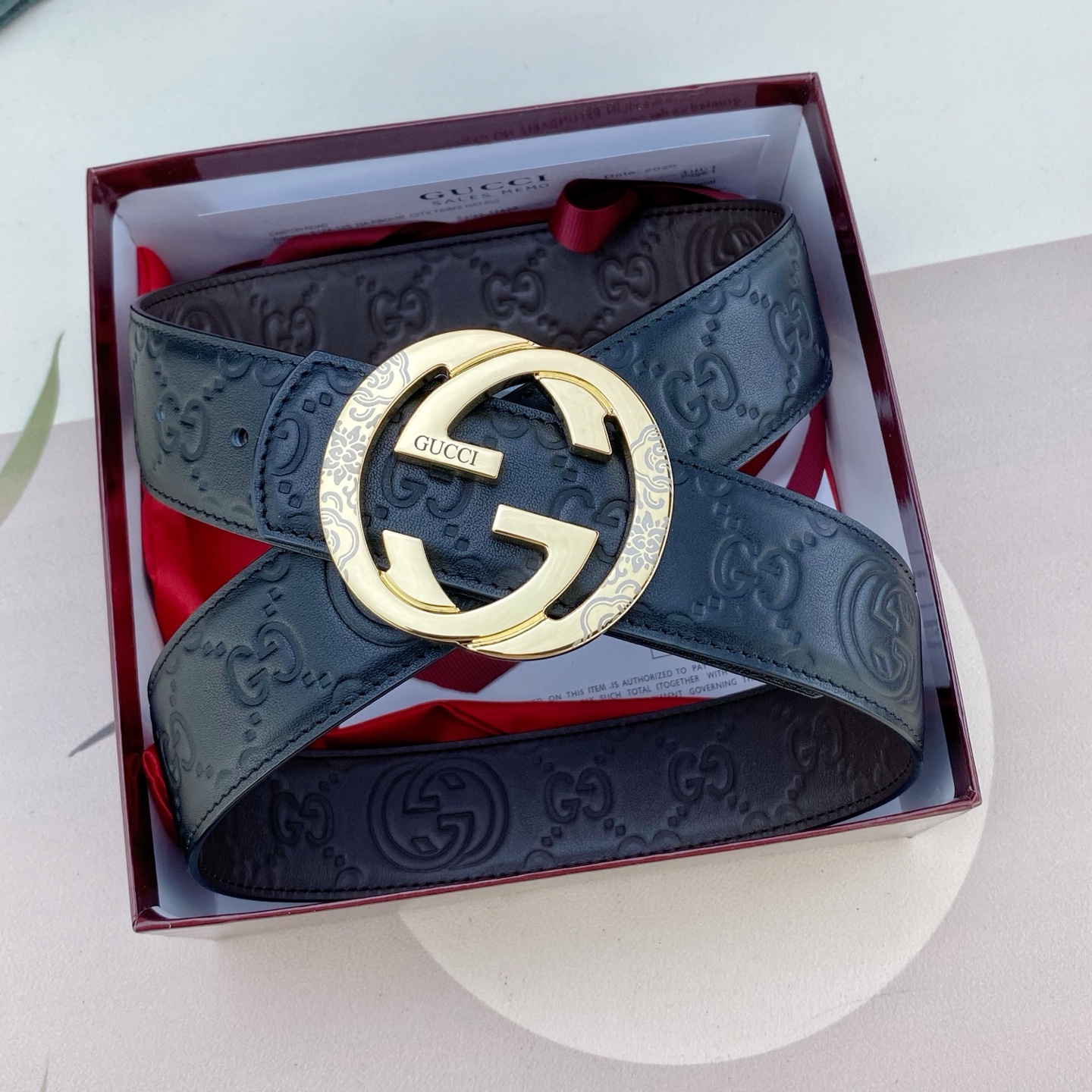 古奇💕 特种皮腰带系列 ，原厂五金精品不锈钢扣，手感柔软舒适 宽3.8CM。