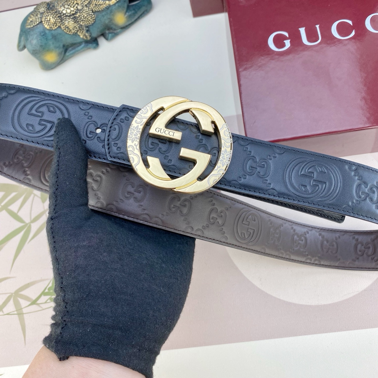 古奇💕 特种皮腰带系列 ，原厂五金精品不锈钢扣，手感柔软舒适 宽3.8CM。