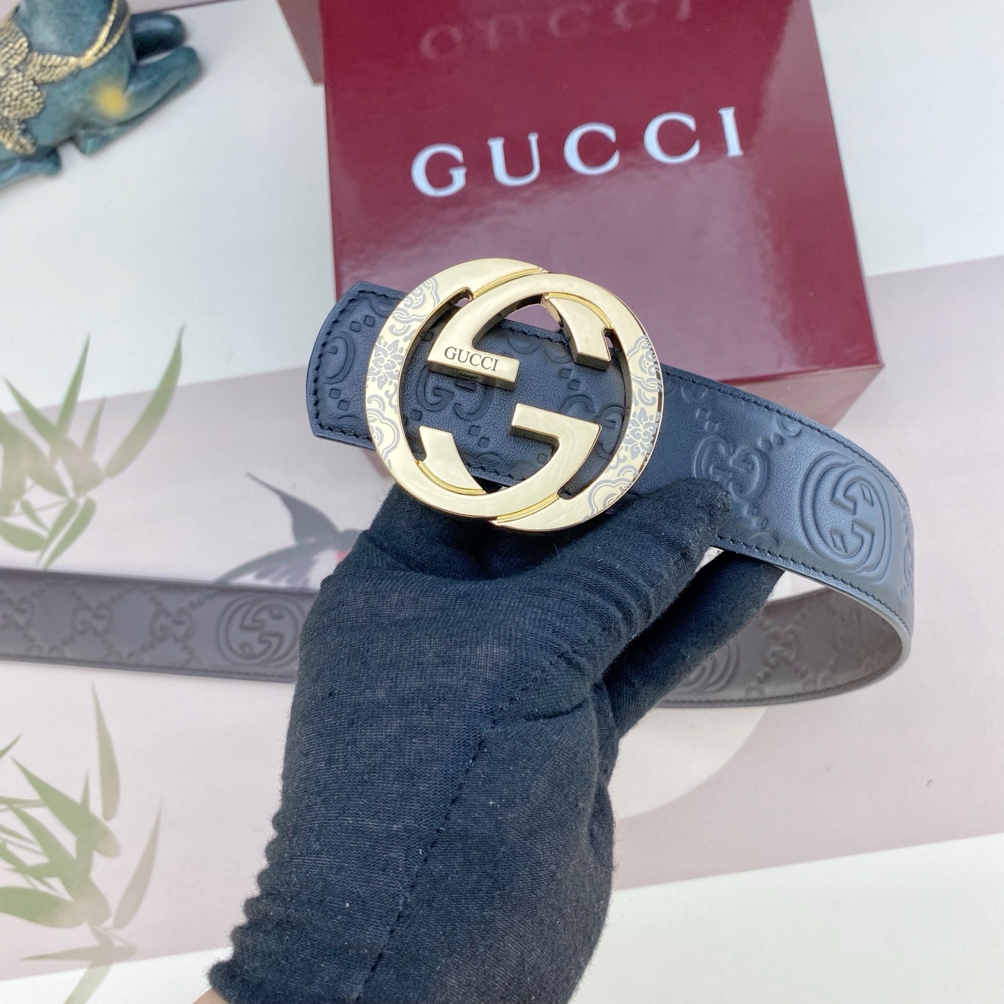 古奇💕 特种皮腰带系列 ，原厂五金精品不锈钢扣，手感柔软舒适 宽3.8CM。