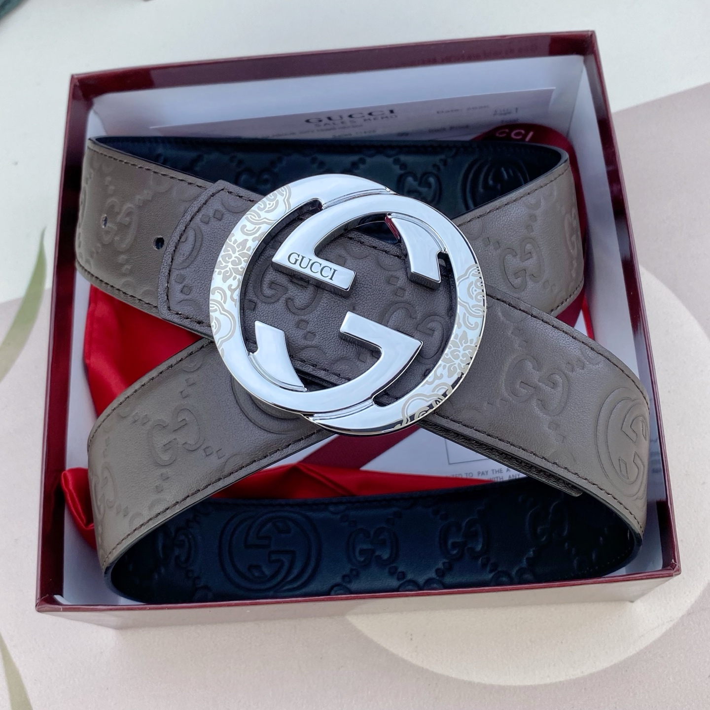 古奇💕 特种皮腰带系列 ，原厂五金精品不锈钢扣，手感柔软舒适 宽3.8CM。