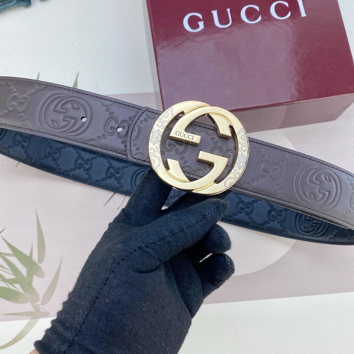 古奇💕 特种皮腰带系列 ，原厂五金精品不锈钢扣，手感柔软舒适 宽3.8CM。