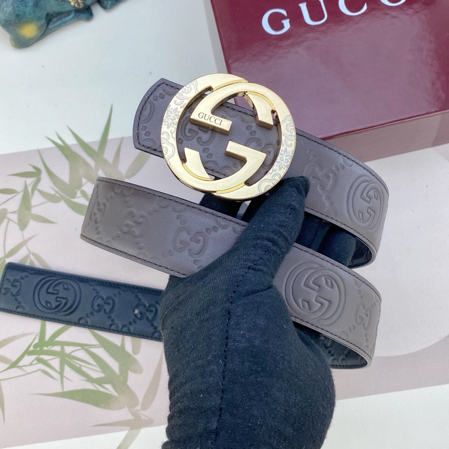 古奇💕 特种皮腰带系列 ，原厂五金精品不锈钢扣，手感柔软舒适 宽3.8CM。