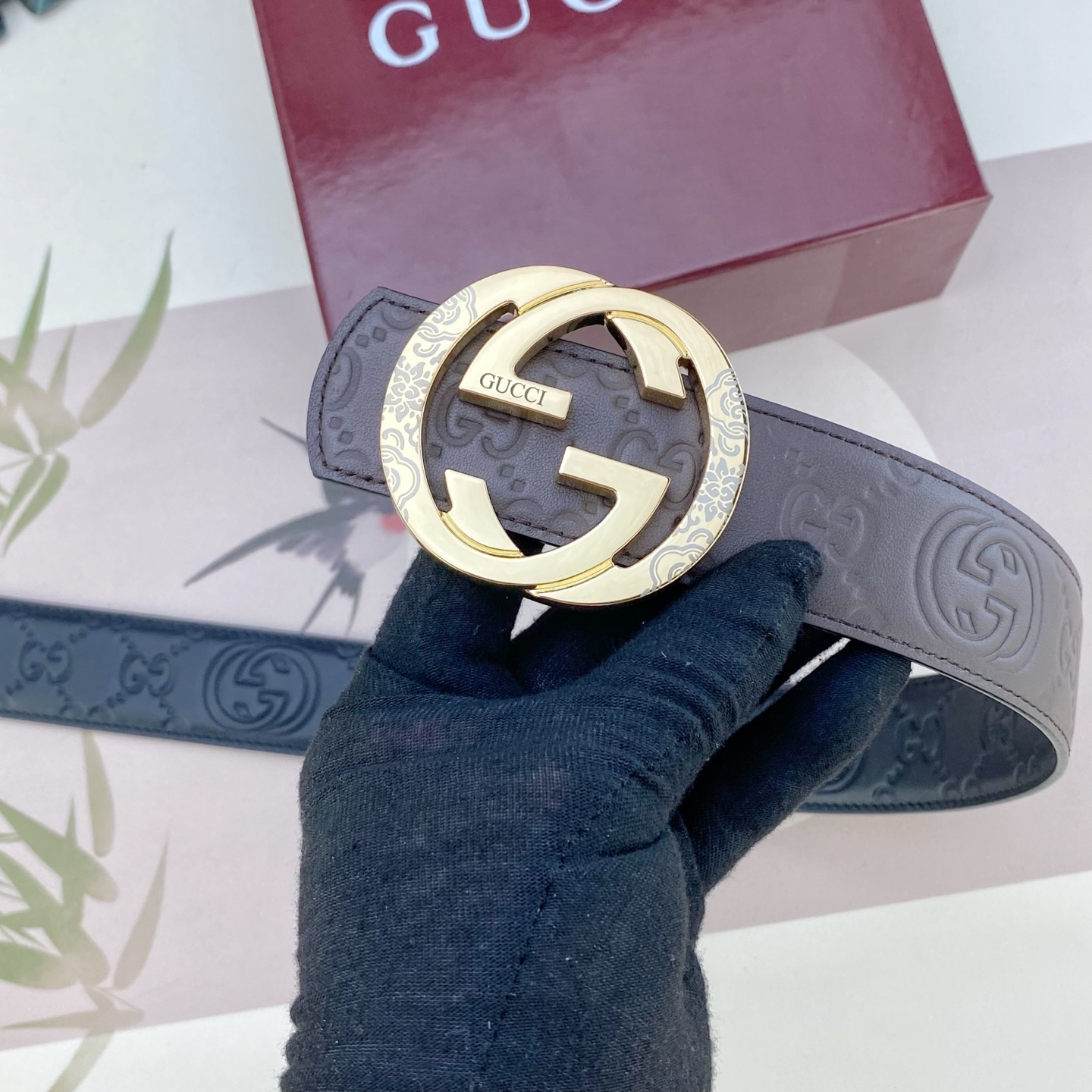 古奇💕 特种皮腰带系列 ，原厂五金精品不锈钢扣，手感柔软舒适 宽3.8CM。