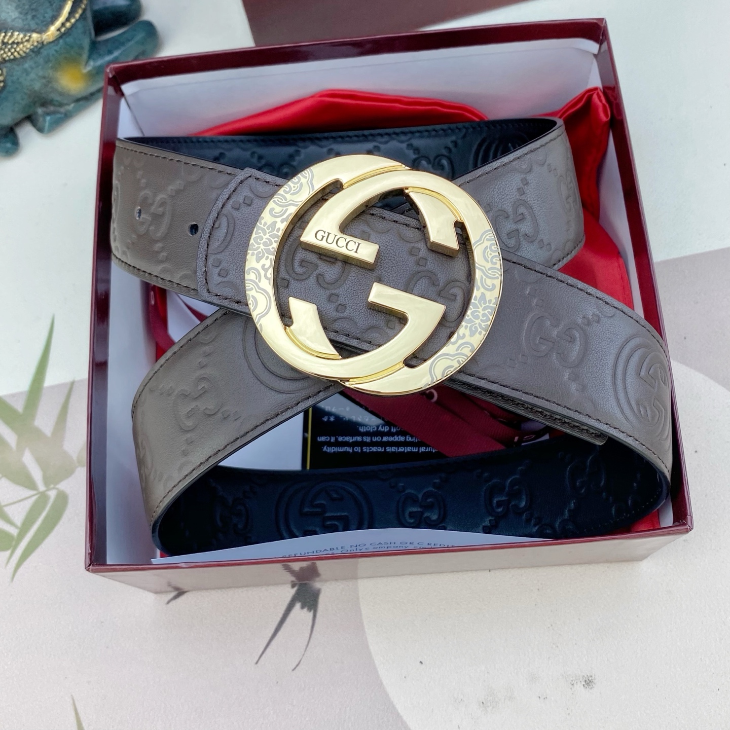 古奇💕 特种皮腰带系列 ，原厂五金精品不锈钢扣，手感柔软舒适 宽3.8CM。