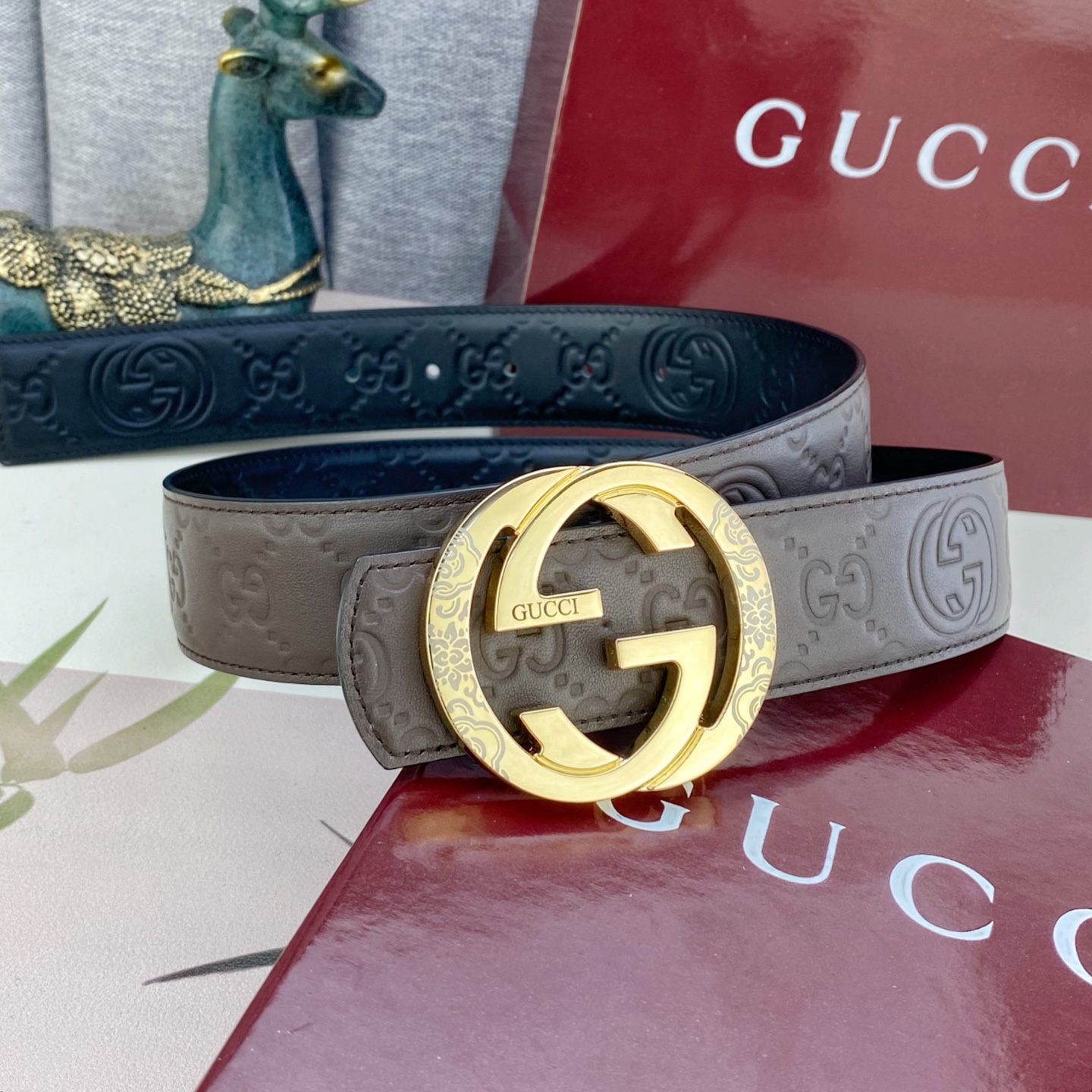 古奇💕 特种皮腰带系列 ，原厂五金精品不锈钢扣，手感柔软舒适 宽3.8CM。