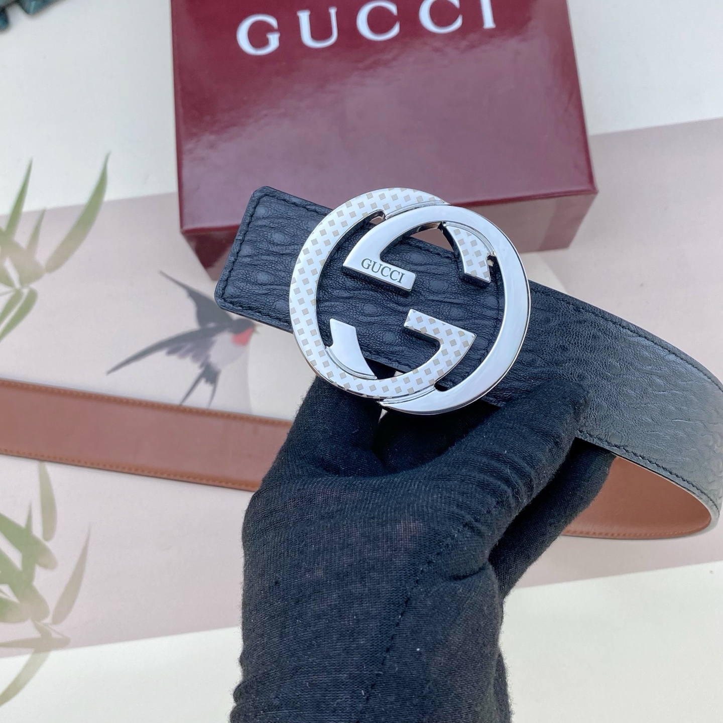 古奇💕 特种皮腰带系列 ，原厂五金精品不锈钢扣，手感柔软舒适 宽3.8CM。