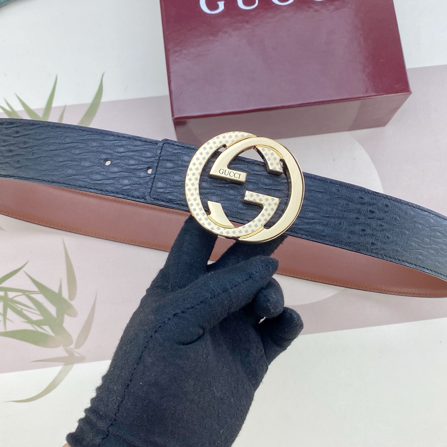 古奇💕 特种皮腰带系列 ，原厂五金精品不锈钢扣，手感柔软舒适 宽3.8CM。