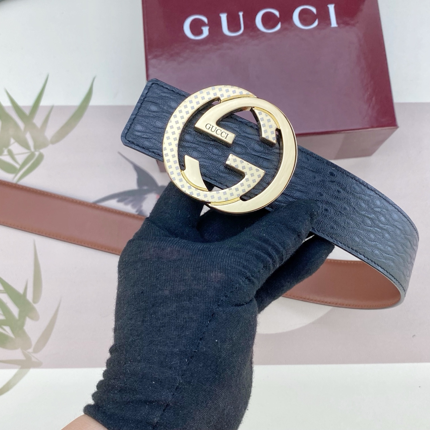 古奇💕 特种皮腰带系列 ，原厂五金精品不锈钢扣，手感柔软舒适 宽3.8CM。