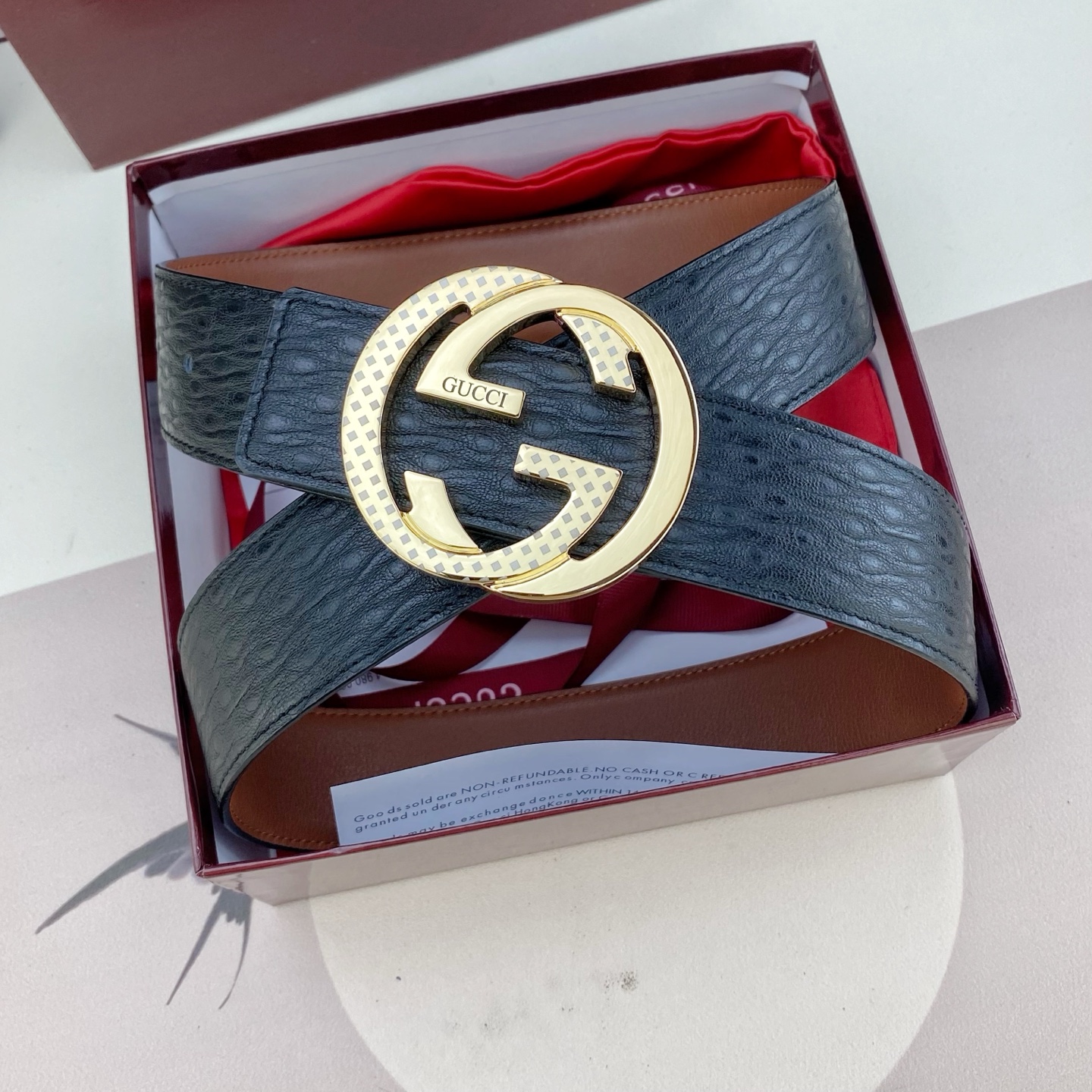 古奇💕 特种皮腰带系列 ，原厂五金精品不锈钢扣，手感柔软舒适 宽3.8CM。