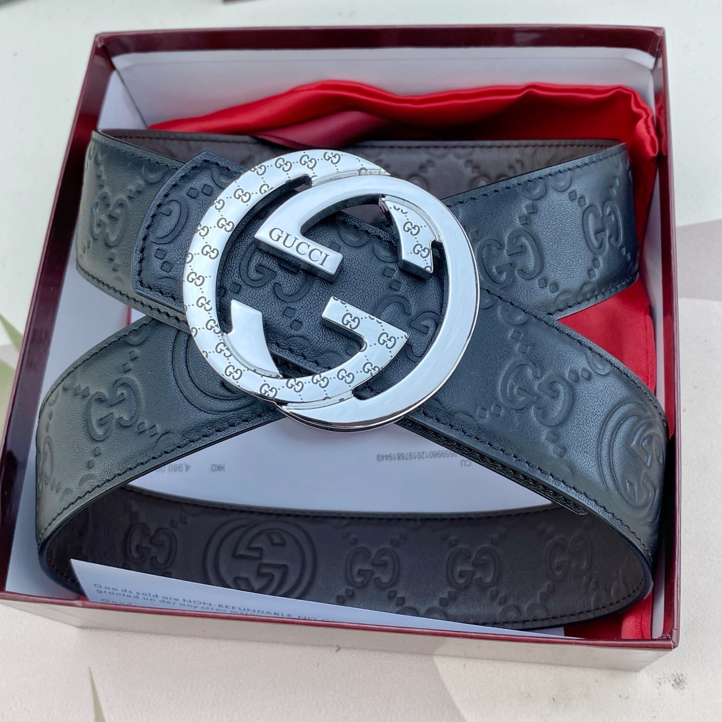 古奇💕 特种皮腰带系列 ，原厂五金精品不锈钢扣，手感柔软舒适 宽3.8CM。