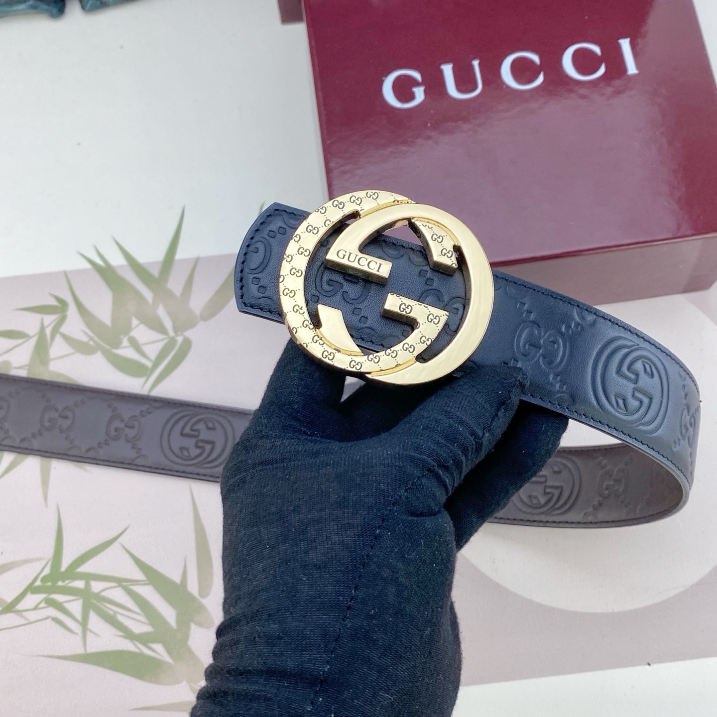 古奇💕 特种皮腰带系列 ，原厂五金精品不锈钢扣，手感柔软舒适 宽3.8CM。