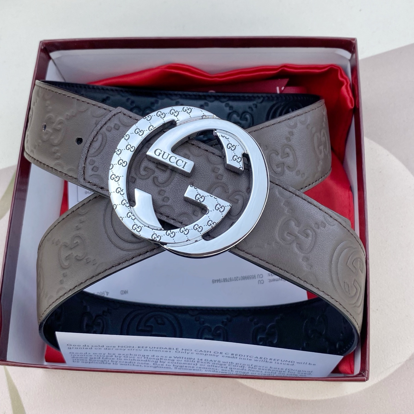 古奇💕 特种皮腰带系列 ，原厂五金精品不锈钢扣，手感柔软舒适 宽3.8CM。