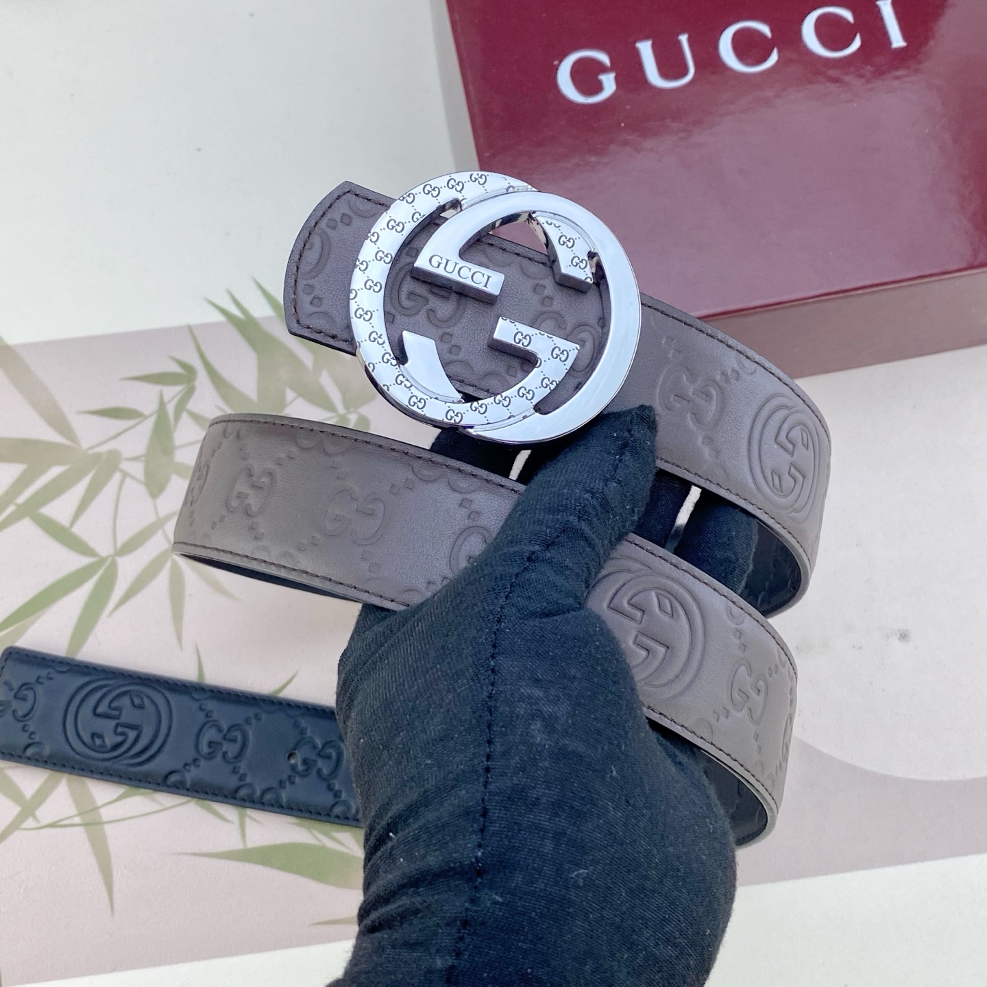 古奇💕 特种皮腰带系列 ，原厂五金精品不锈钢扣，手感柔软舒适 宽3.8CM。