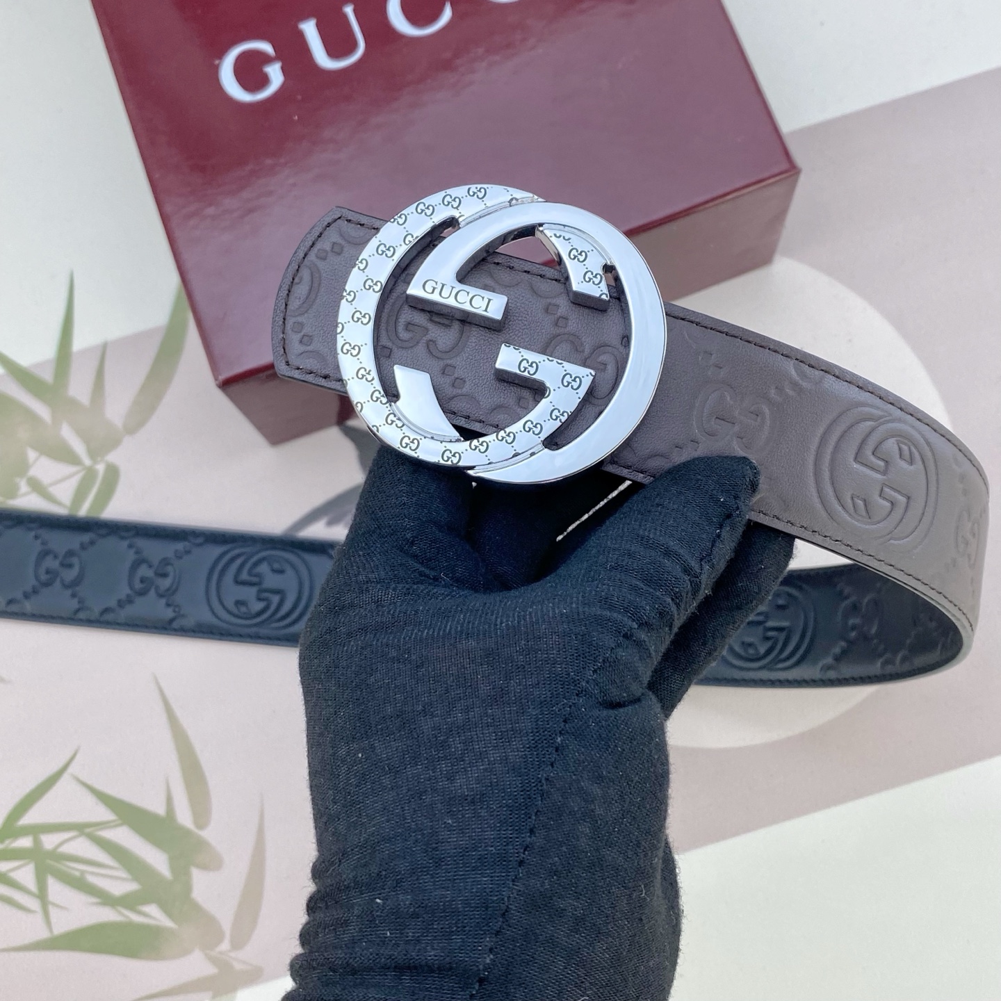 古奇💕 特种皮腰带系列 ，原厂五金精品不锈钢扣，手感柔软舒适 宽3.8CM。