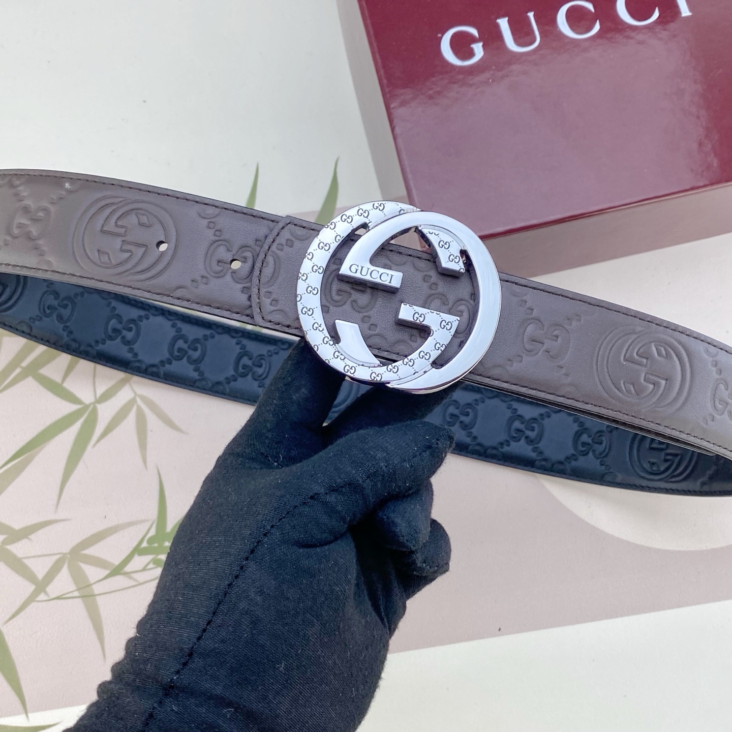 古奇💕 特种皮腰带系列 ，原厂五金精品不锈钢扣，手感柔软舒适 宽3.8CM。