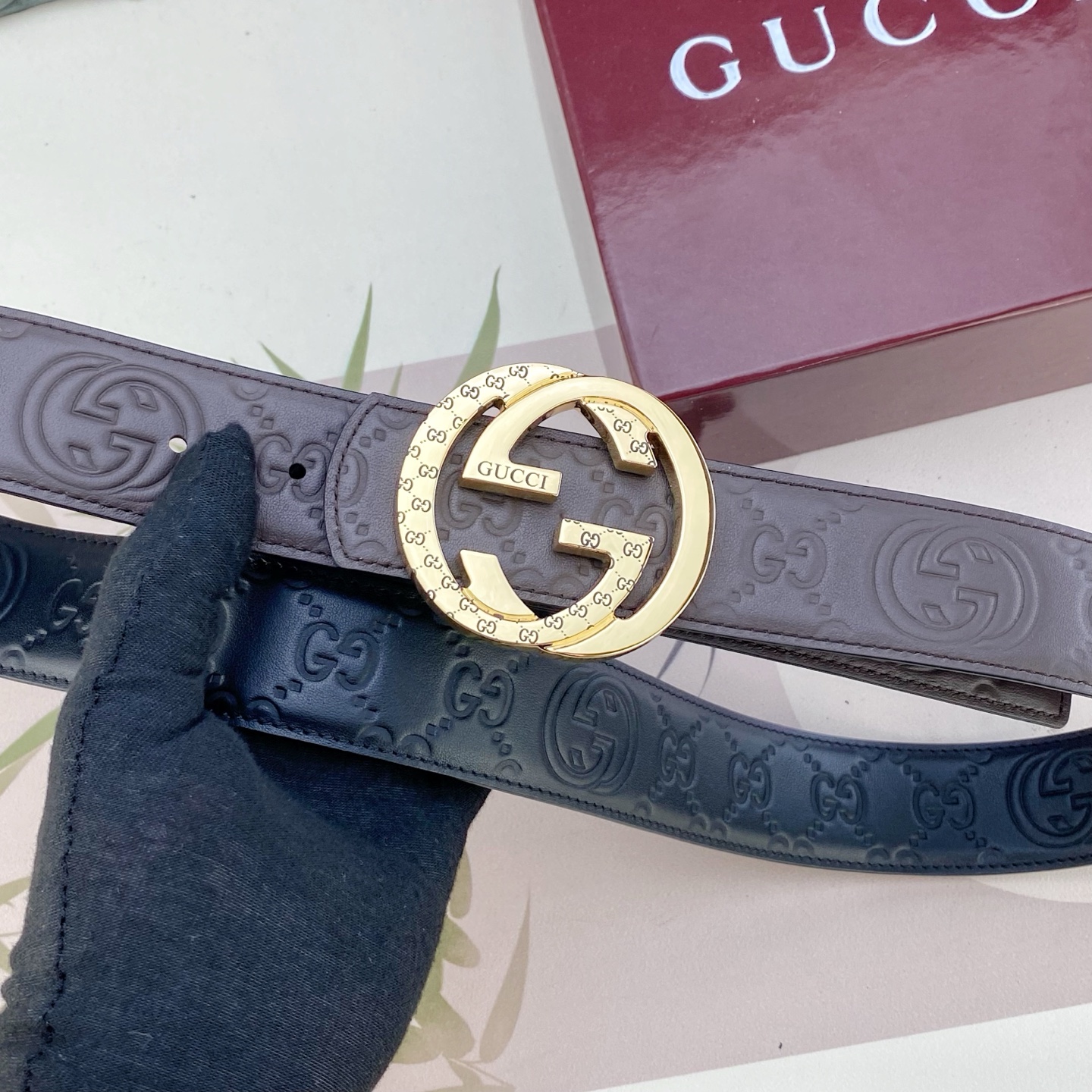 古奇💕 特种皮腰带系列 ，原厂五金精品不锈钢扣，手感柔软舒适 宽3.8CM。