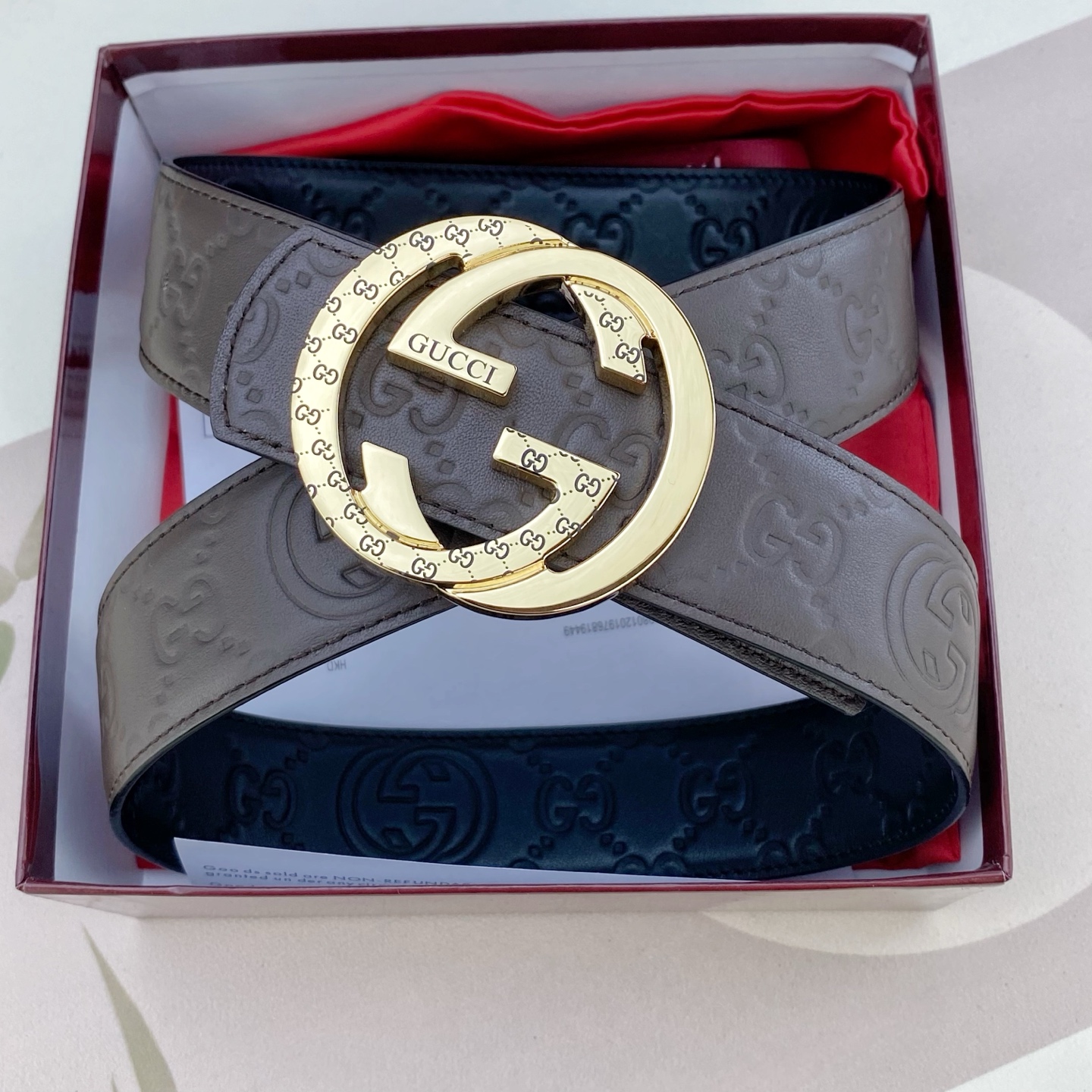 古奇💕 特种皮腰带系列 ，原厂五金精品不锈钢扣，手感柔软舒适 宽3.8CM。