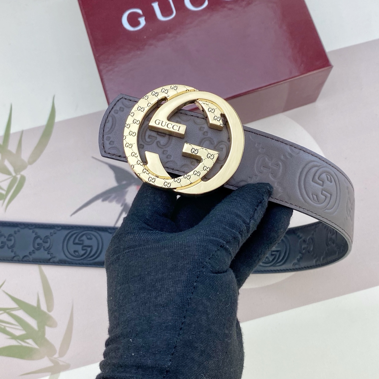 古奇💕 特种皮腰带系列 ，原厂五金精品不锈钢扣，手感柔软舒适 宽3.8CM。