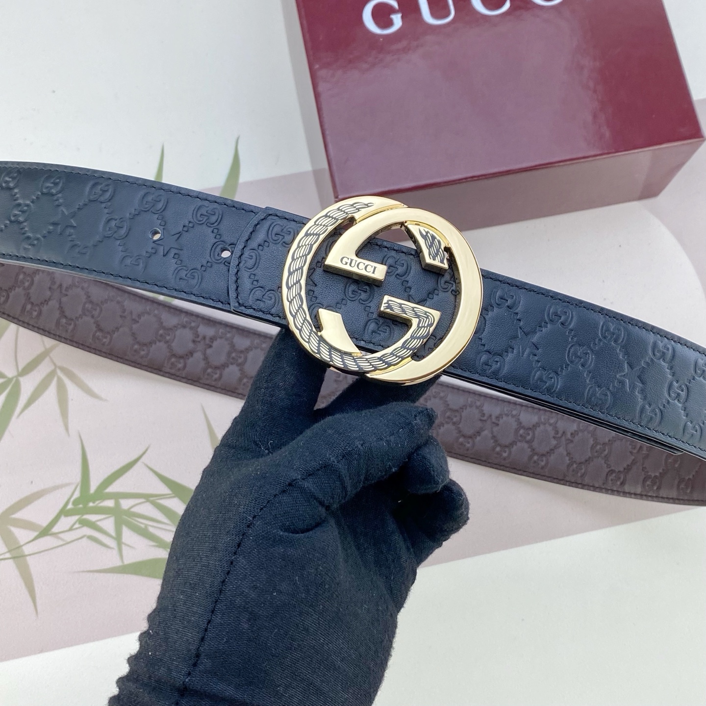 古奇💕 特种皮腰带系列 ，原厂五金精品不锈钢扣，手感柔软舒适 宽3.8CM。