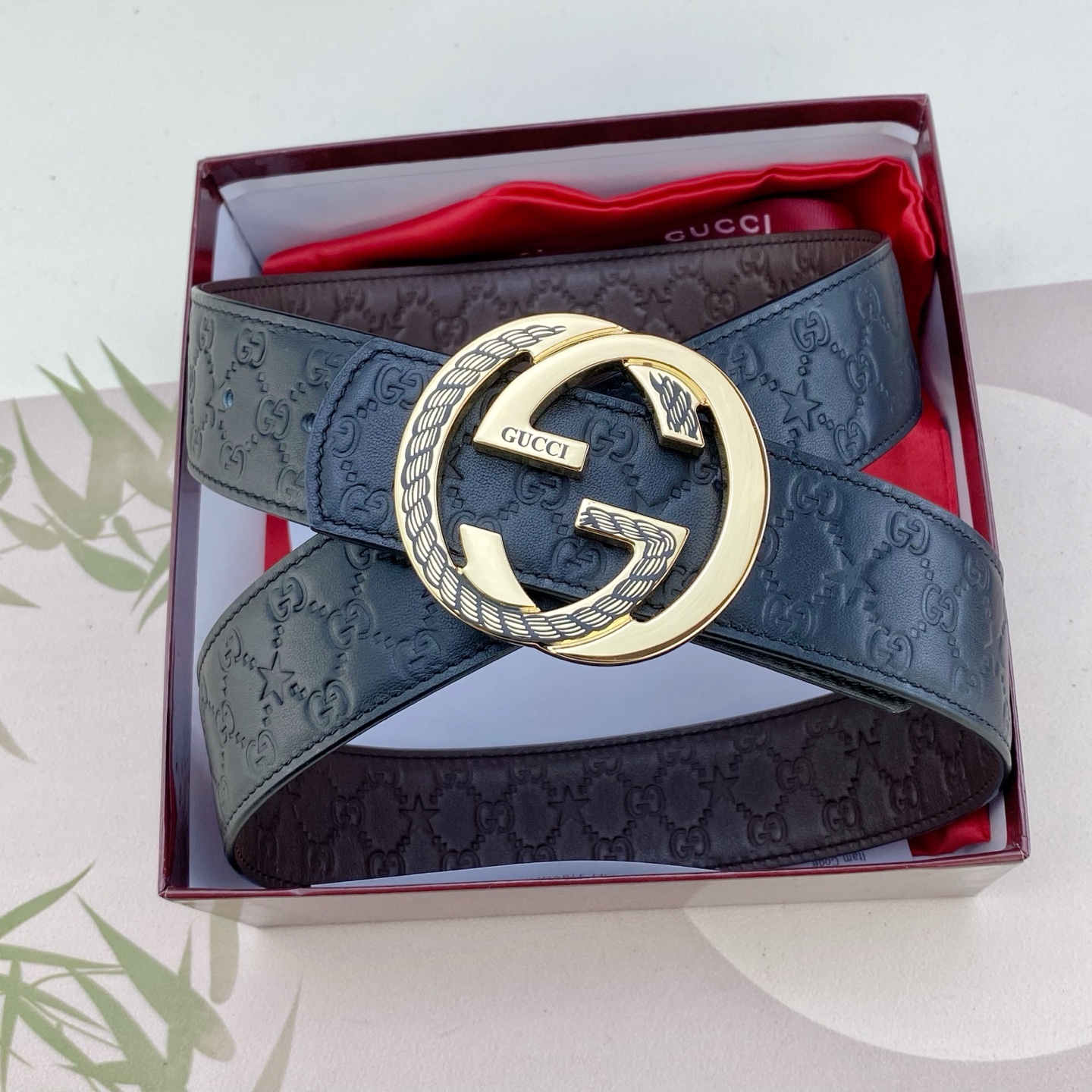 古奇💕 特种皮腰带系列 ，原厂五金精品不锈钢扣，手感柔软舒适 宽3.8CM。