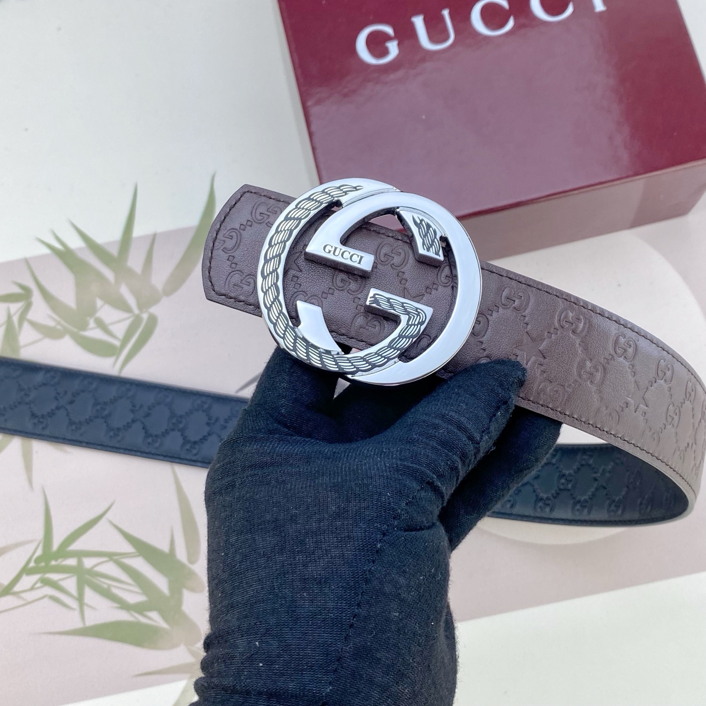 古奇💕 特种皮腰带系列 ，原厂五金精品不锈钢扣，手感柔软舒适 宽3.8CM。