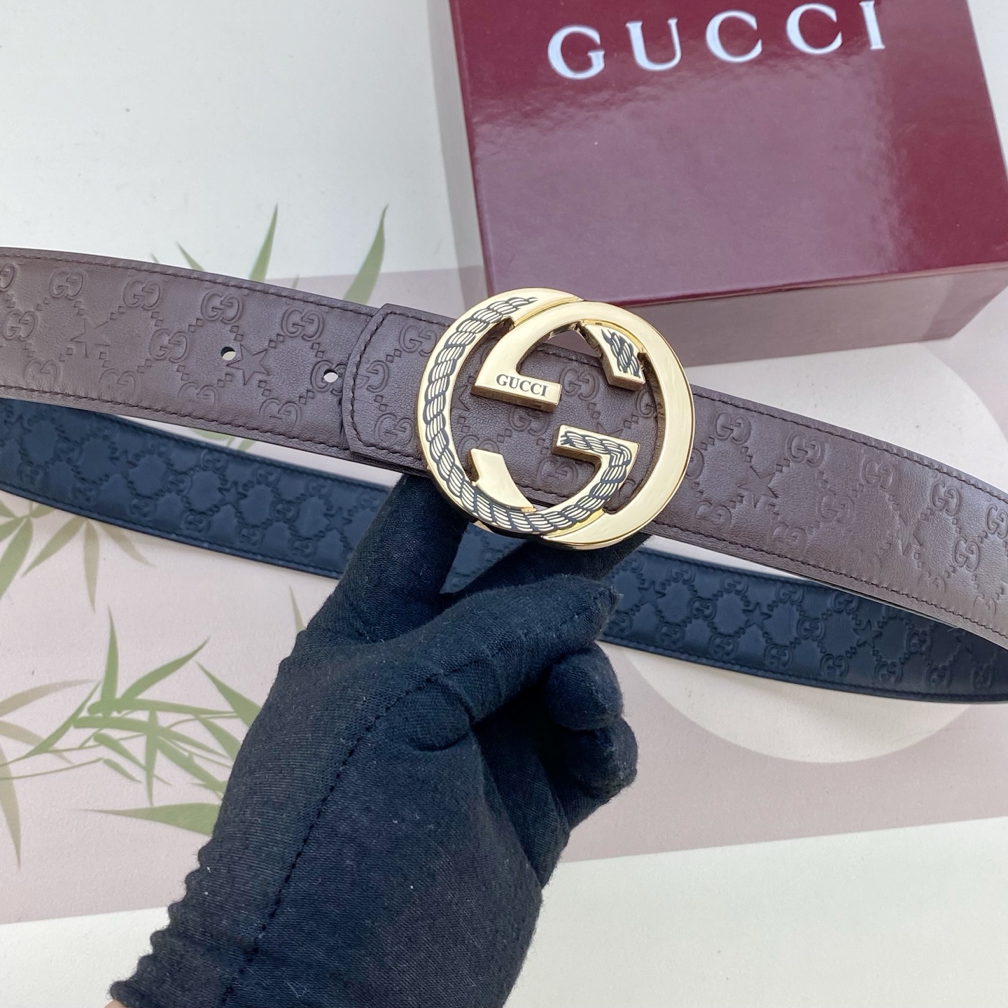 古奇💕 特种皮腰带系列 ，原厂五金精品不锈钢扣，手感柔软舒适 宽3.8CM。