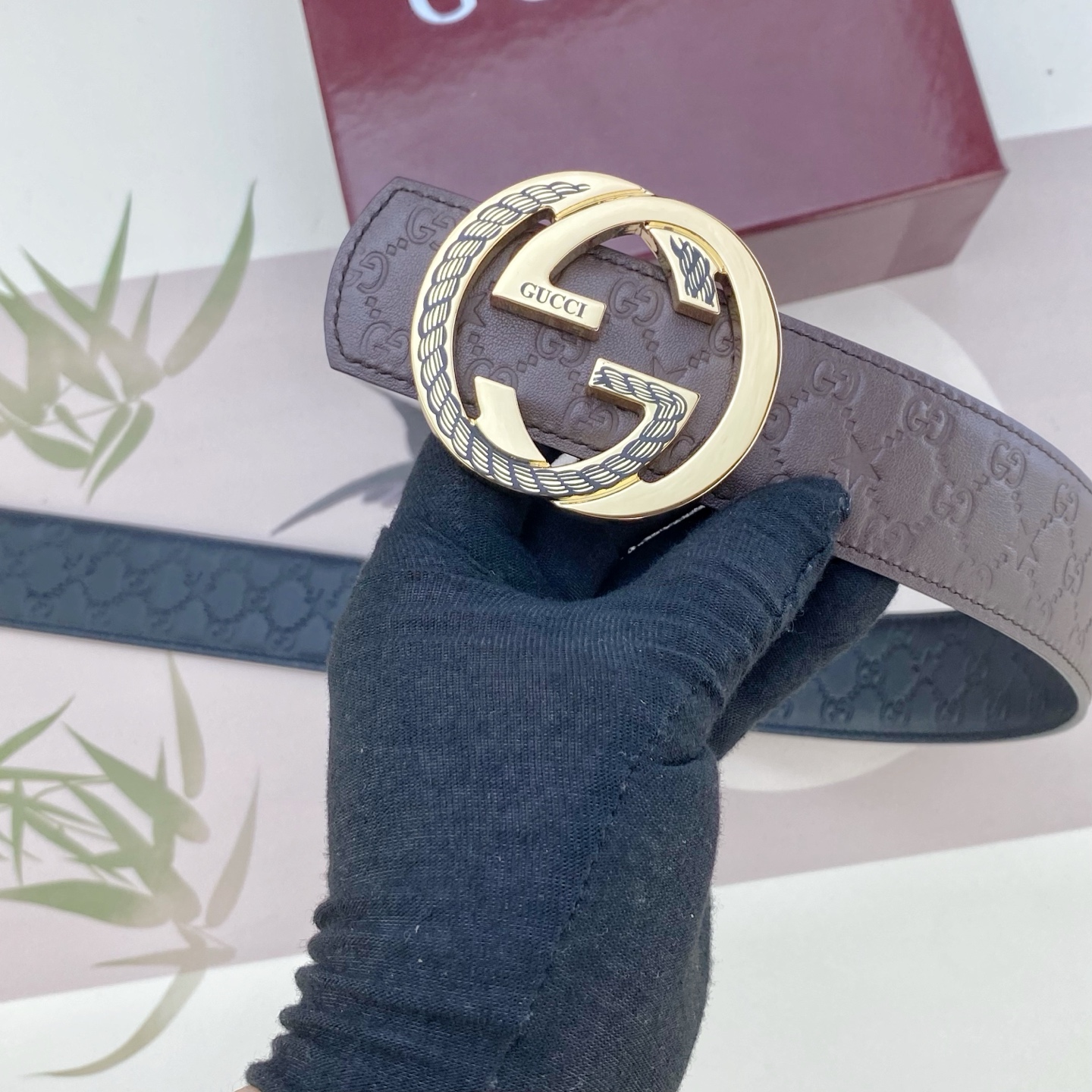 古奇💕 特种皮腰带系列 ，原厂五金精品不锈钢扣，手感柔软舒适 宽3.8CM。