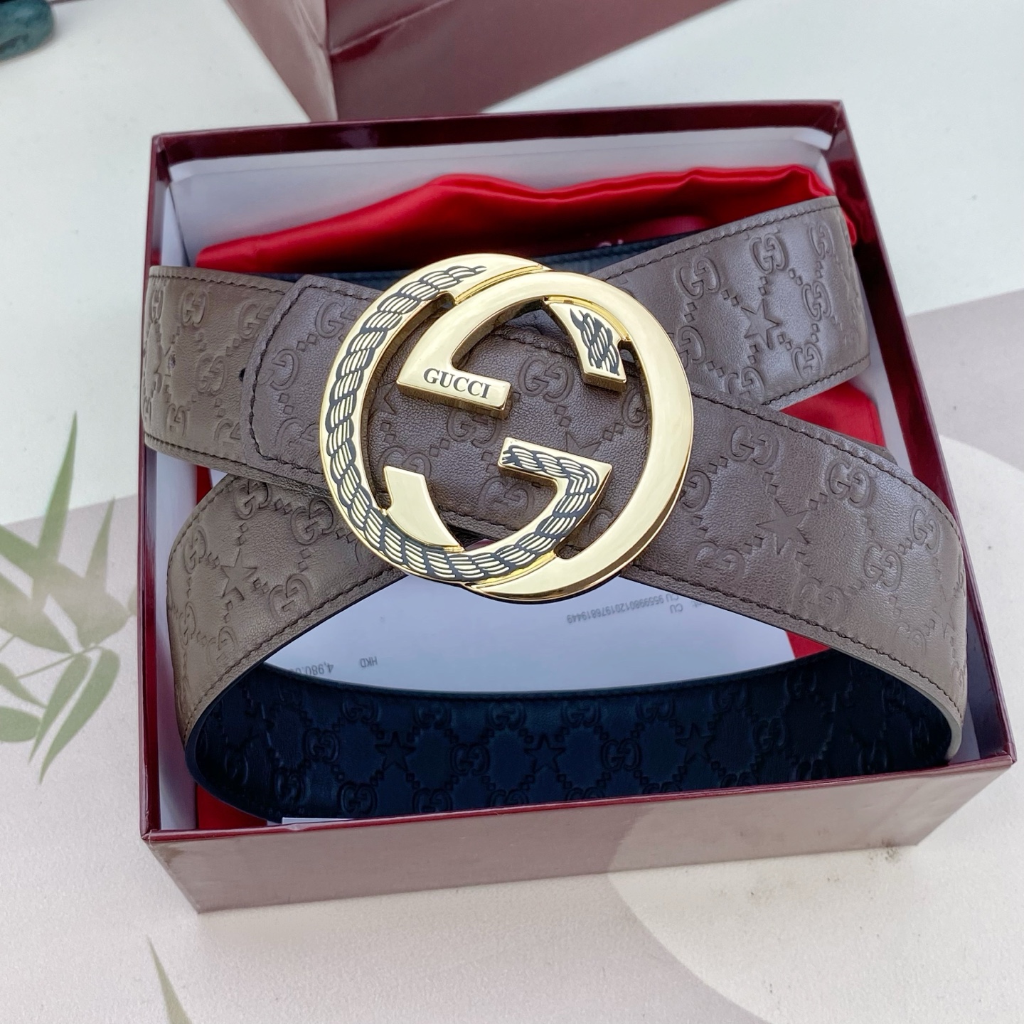 古奇💕 特种皮腰带系列 ，原厂五金精品不锈钢扣，手感柔软舒适 宽3.8CM。