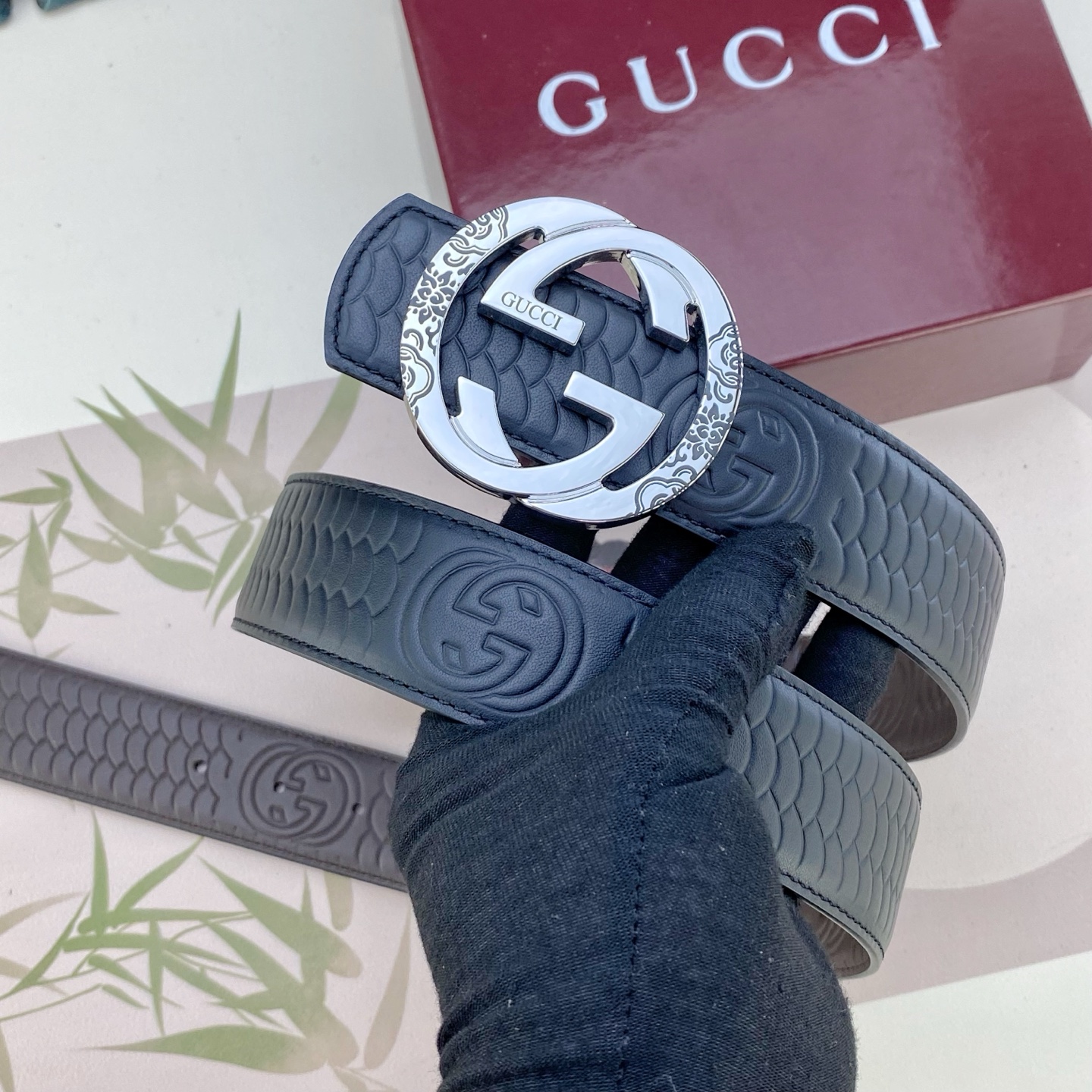 古奇💕 特种皮腰带系列 ，原厂五金精品不锈钢扣，手感柔软舒适 宽3.8CM。