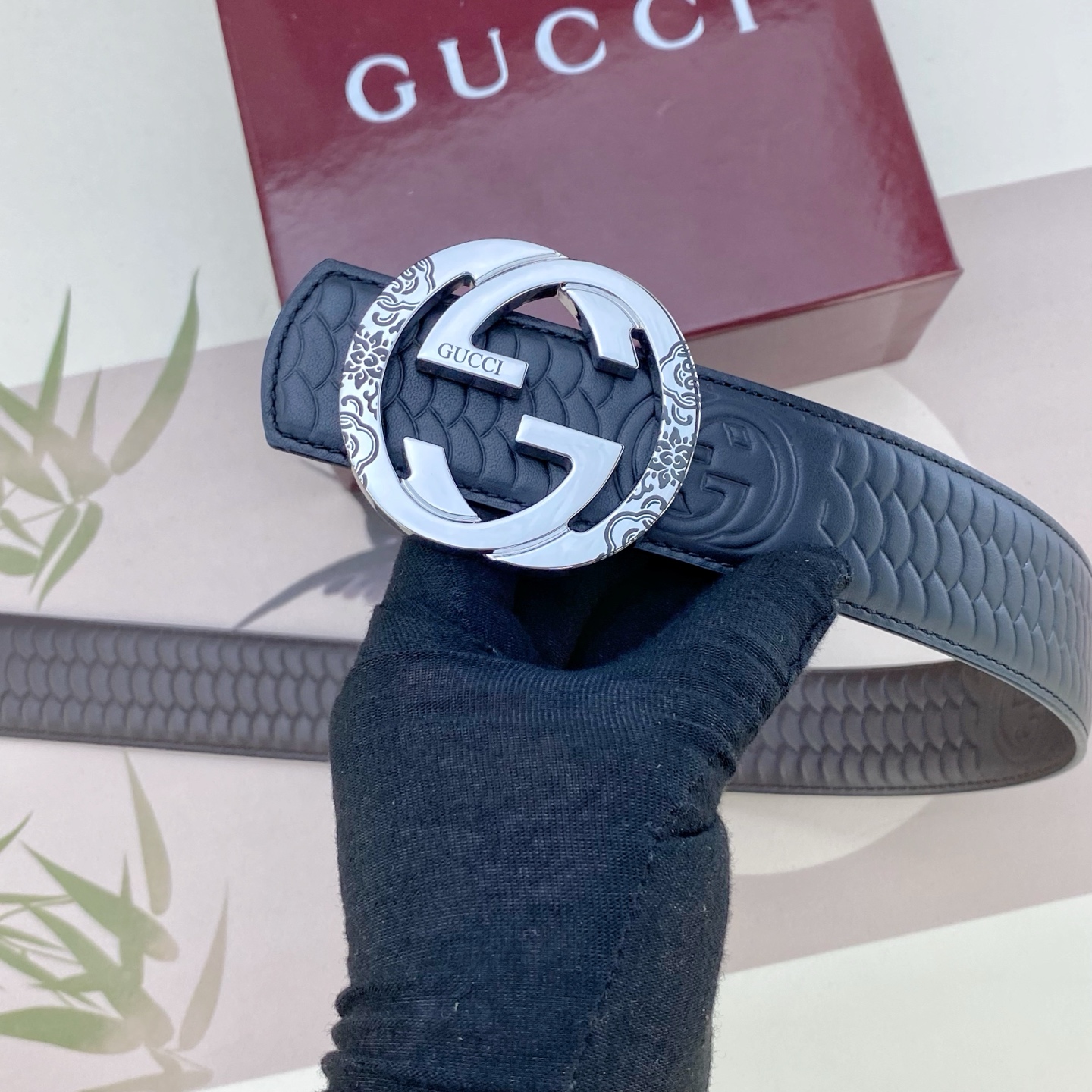 古奇💕 特种皮腰带系列 ，原厂五金精品不锈钢扣，手感柔软舒适 宽3.8CM。