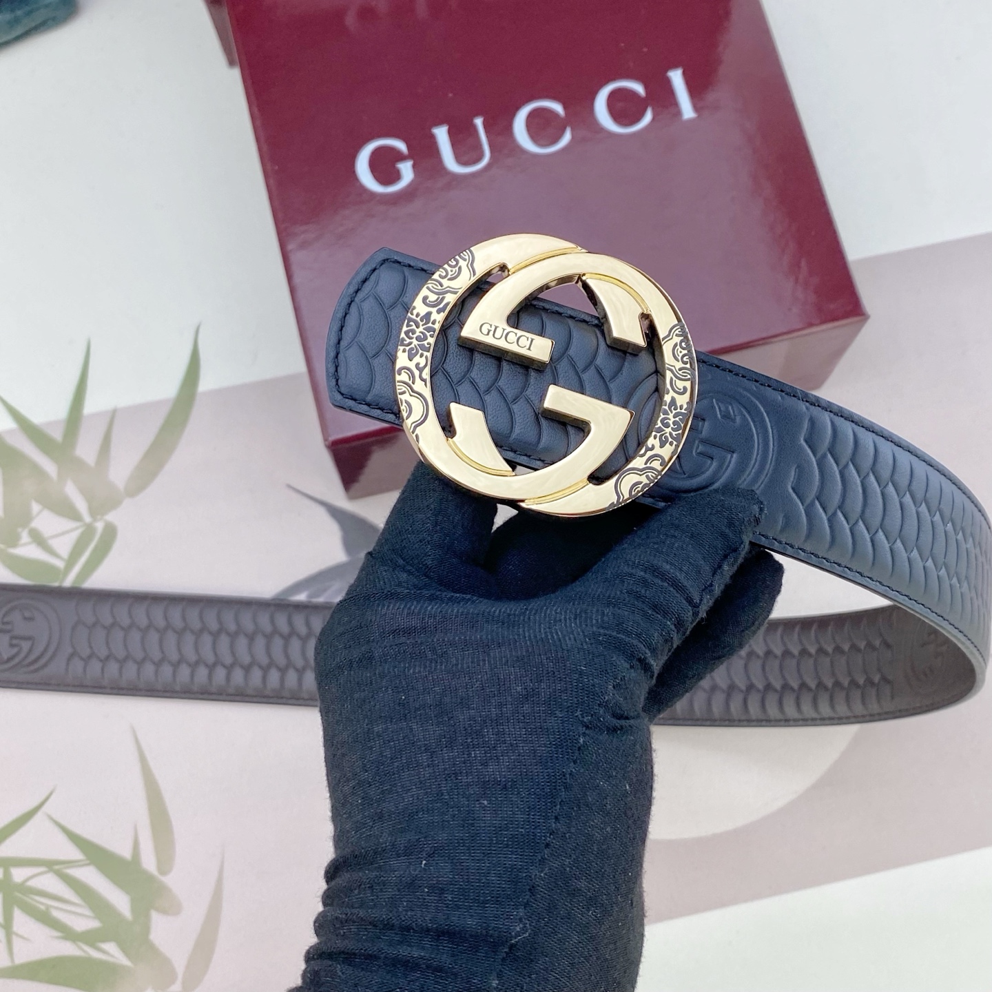 古奇💕 特种皮腰带系列 ，原厂五金精品不锈钢扣，手感柔软舒适 宽3.8CM。