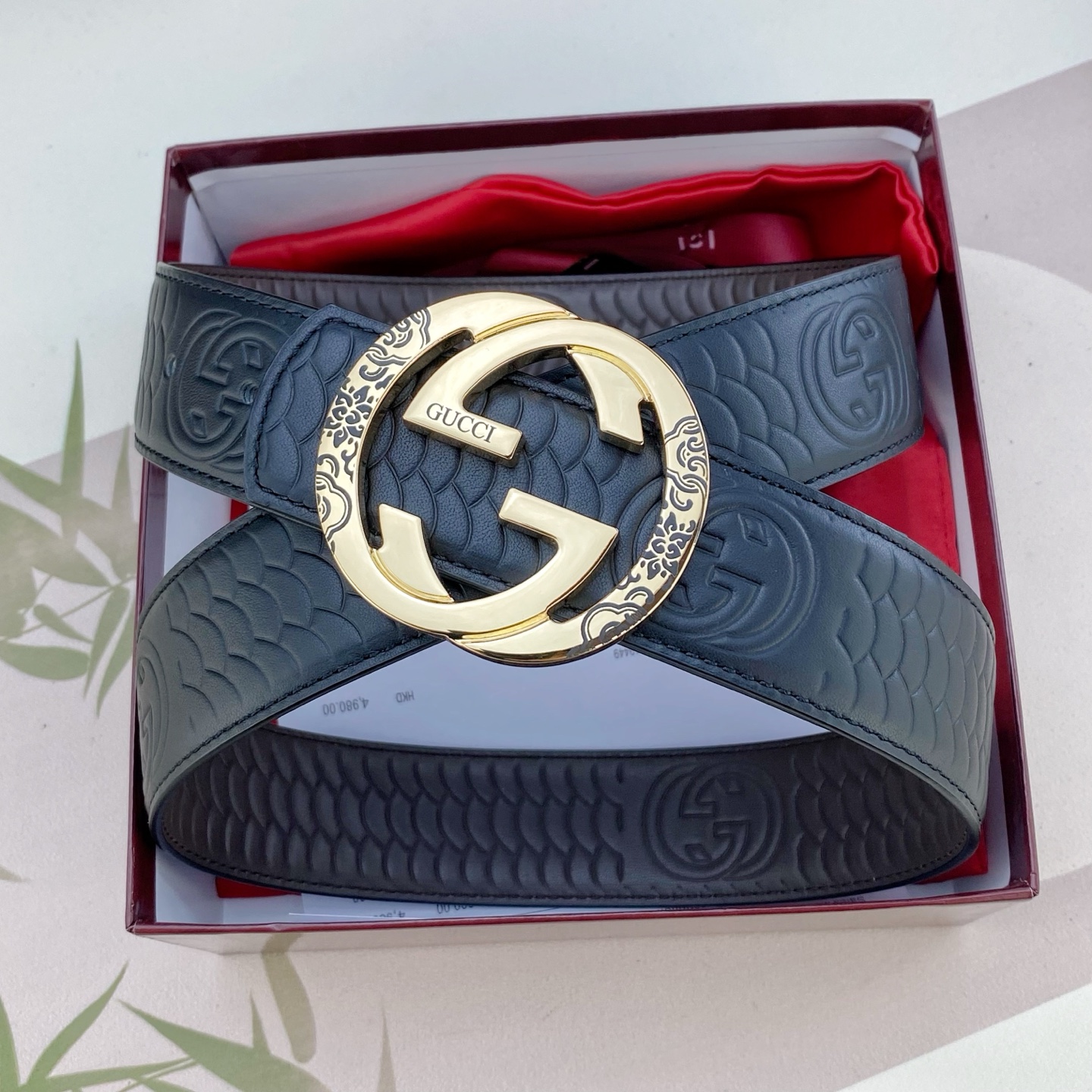 古奇💕 特种皮腰带系列 ，原厂五金精品不锈钢扣，手感柔软舒适 宽3.8CM。