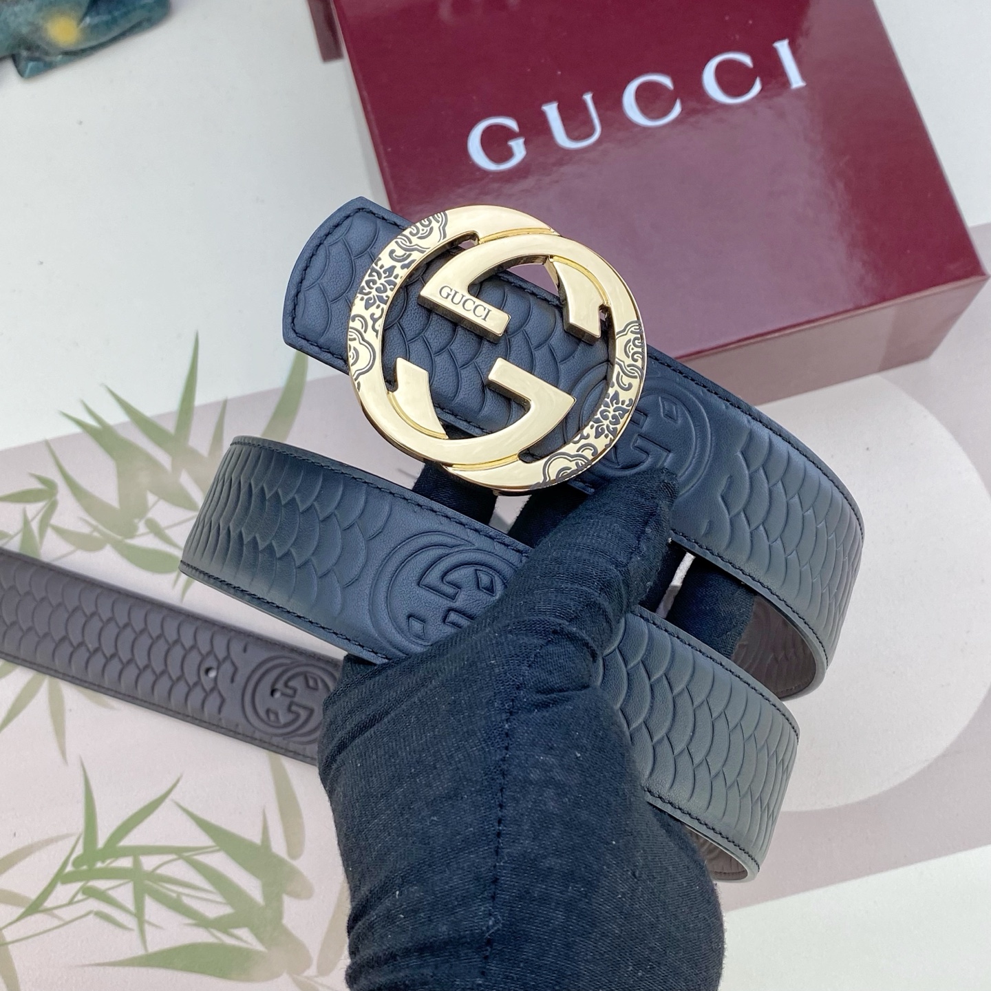 古奇💕 特种皮腰带系列 ，原厂五金精品不锈钢扣，手感柔软舒适 宽3.8CM。