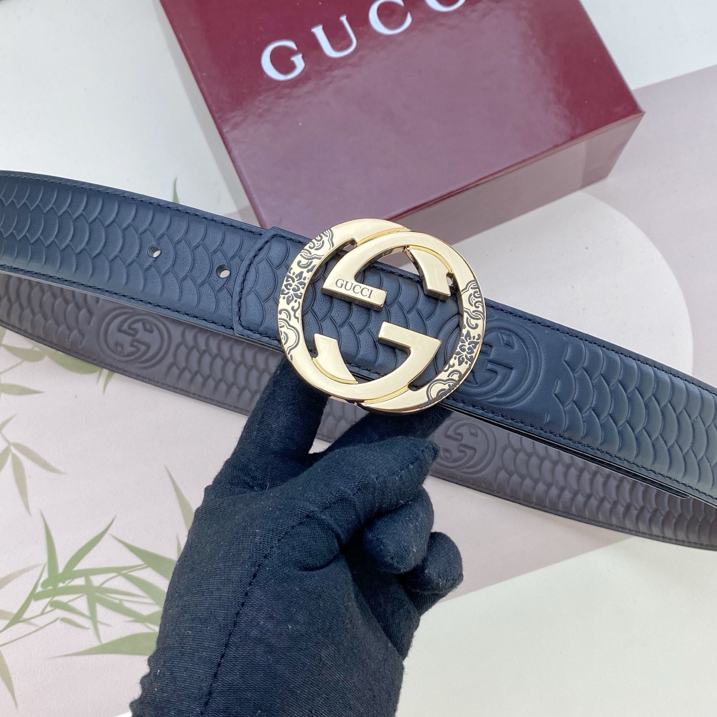 古奇💕 特种皮腰带系列 ，原厂五金精品不锈钢扣，手感柔软舒适 宽3.8CM。