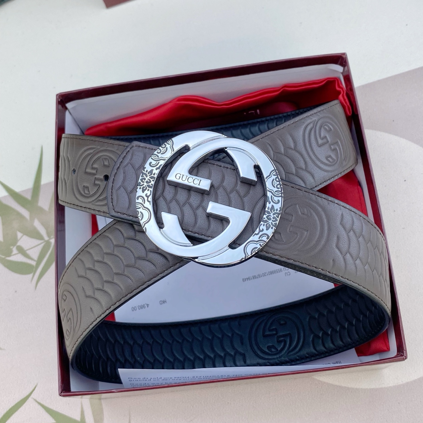 古奇💕 特种皮腰带系列 ，原厂五金精品不锈钢扣，手感柔软舒适 宽3.8CM。