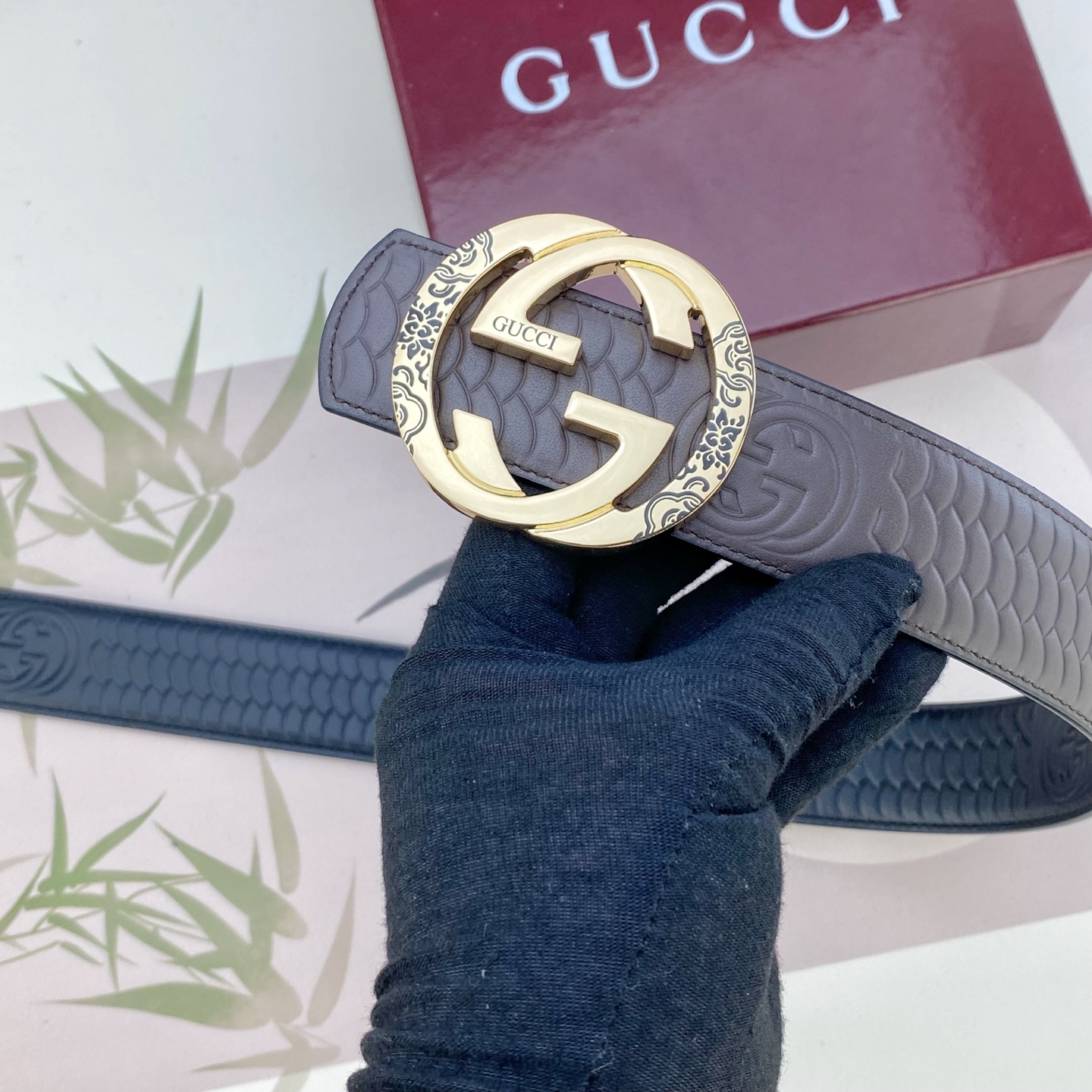 古奇💕 特种皮腰带系列 ，原厂五金精品不锈钢扣，手感柔软舒适 宽3.8CM。