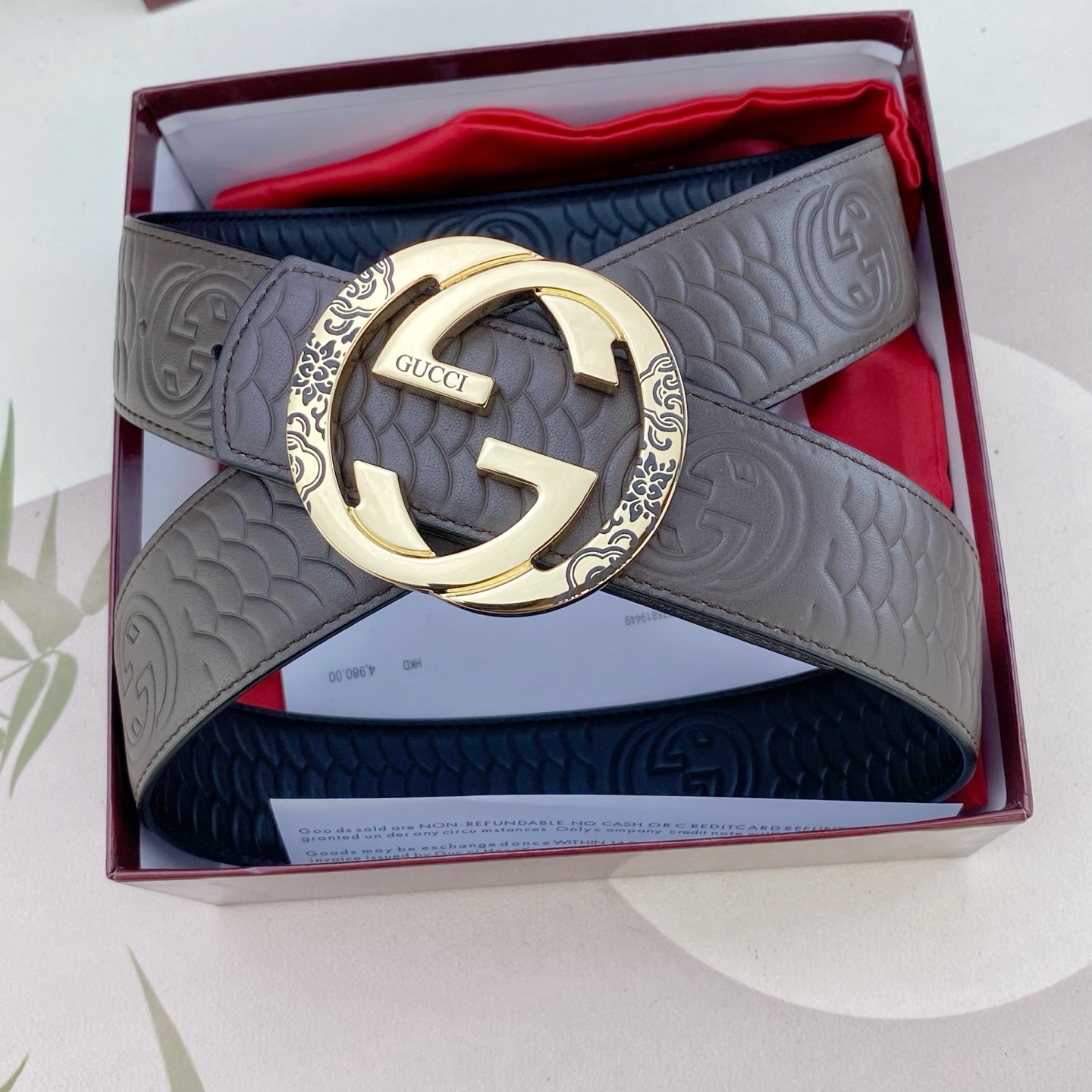 古奇💕 特种皮腰带系列 ，原厂五金精品不锈钢扣，手感柔软舒适 宽3.8CM。