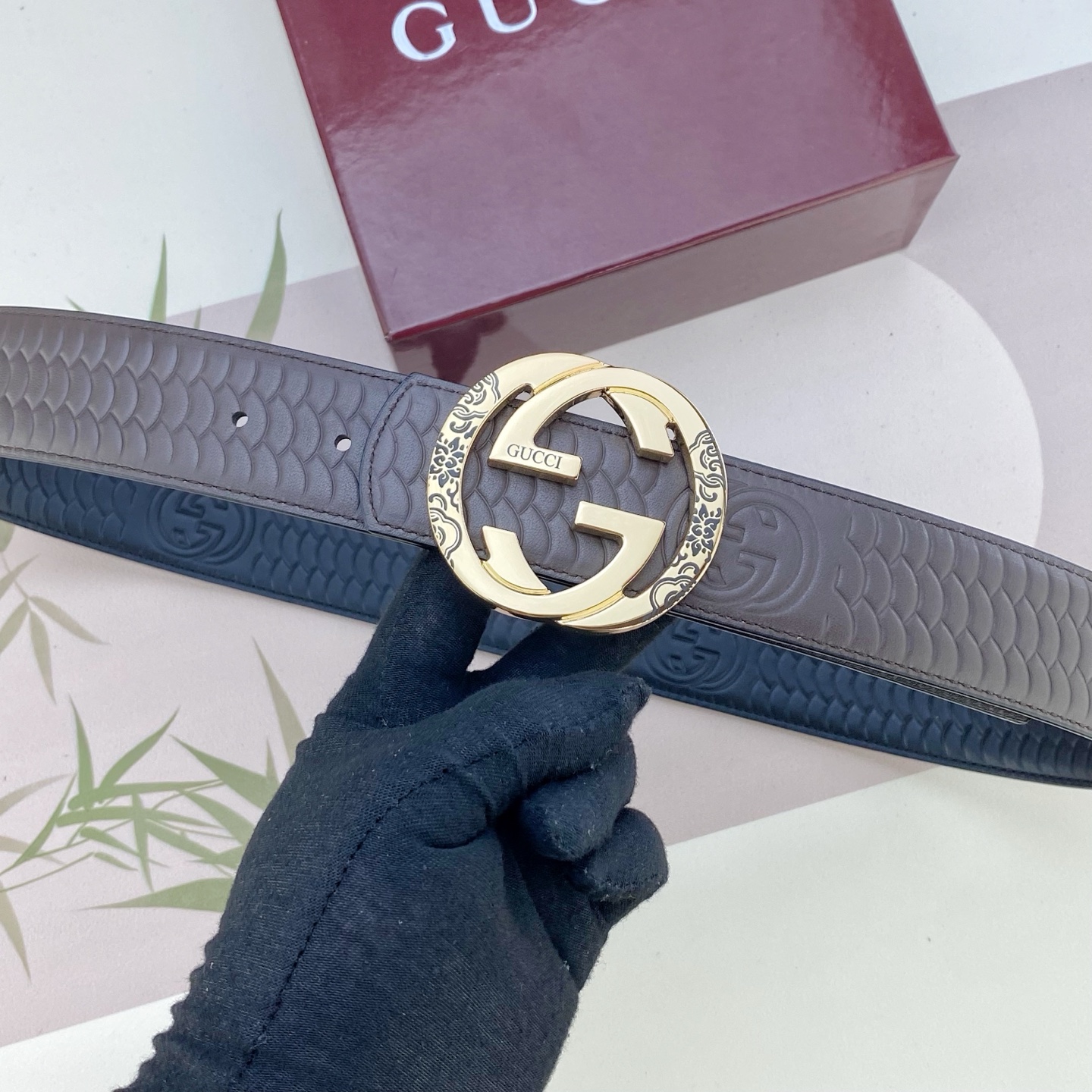 古奇💕 特种皮腰带系列 ，原厂五金精品不锈钢扣，手感柔软舒适 宽3.8CM。