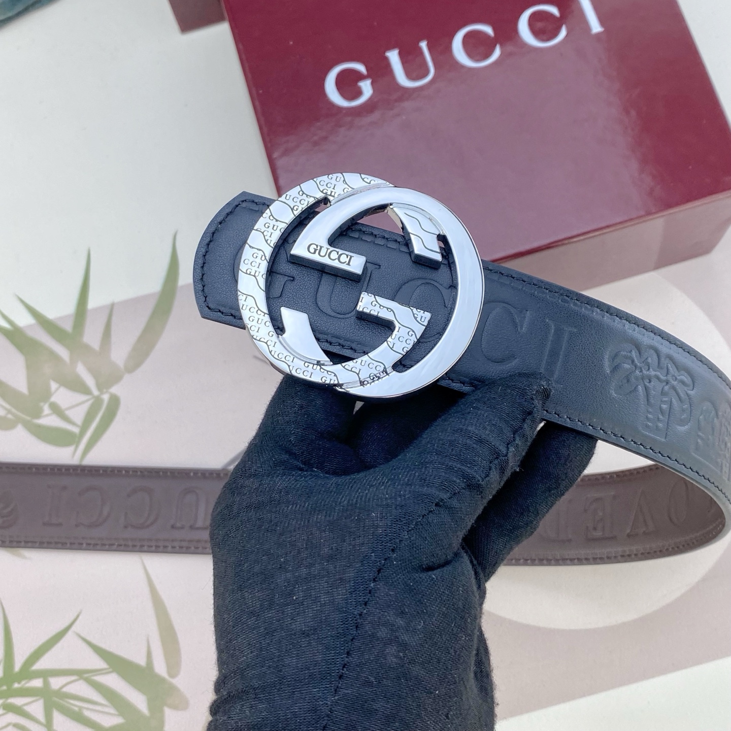 古奇💕 特种皮腰带系列 ，原厂五金精品不锈钢扣，手感柔软舒适 宽3.8CM。