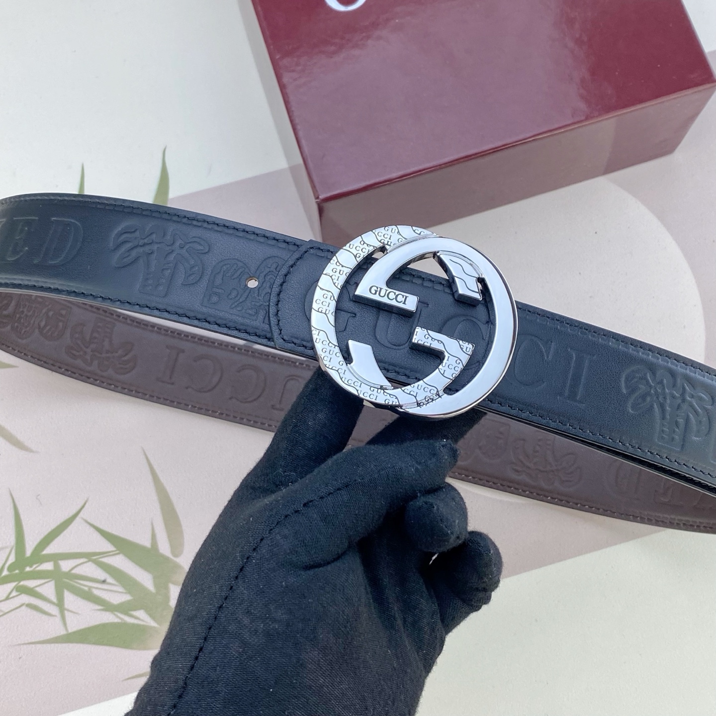 古奇💕 特种皮腰带系列 ，原厂五金精品不锈钢扣，手感柔软舒适 宽3.8CM。