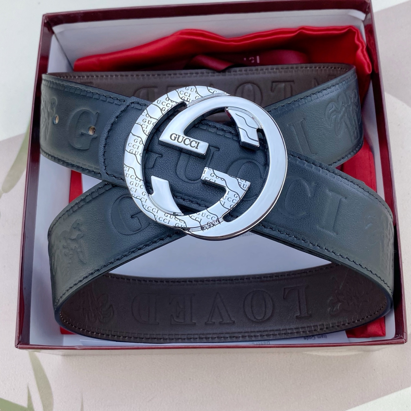 古奇💕 特种皮腰带系列 ，原厂五金精品不锈钢扣，手感柔软舒适 宽3.8CM。