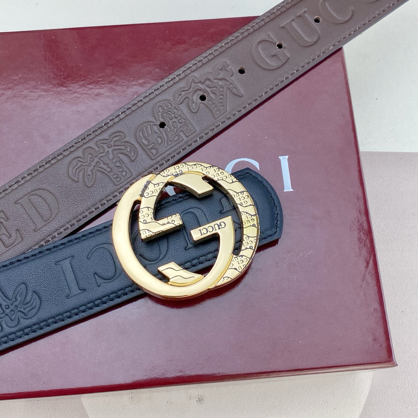 古奇💕 特种皮腰带系列 ，原厂五金精品不锈钢扣，手感柔软舒适 宽3.8CM。