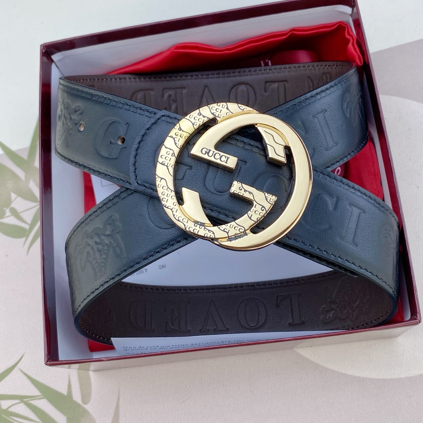 古奇💕 特种皮腰带系列 ，原厂五金精品不锈钢扣，手感柔软舒适 宽3.8CM。