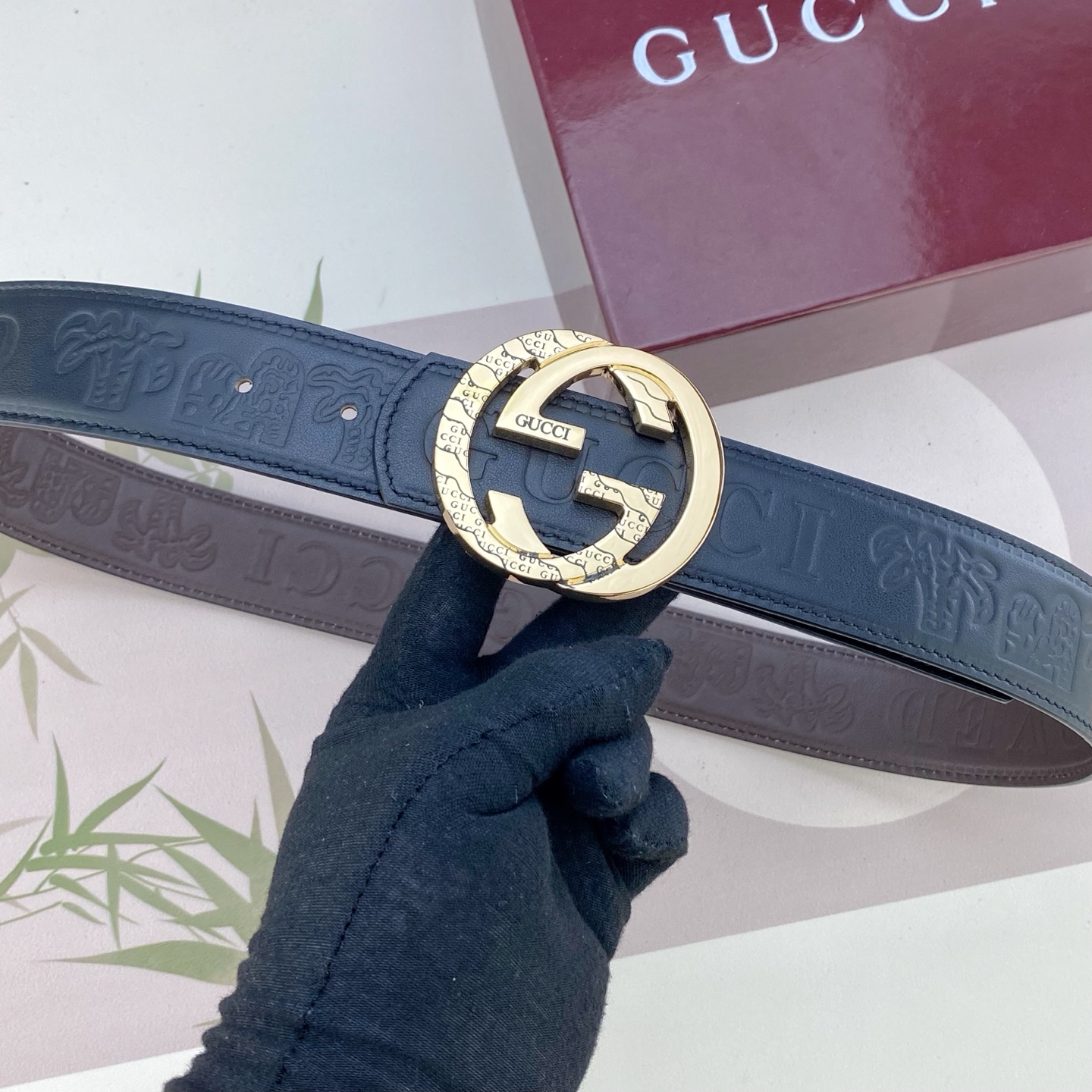 古奇💕 特种皮腰带系列 ，原厂五金精品不锈钢扣，手感柔软舒适 宽3.8CM。