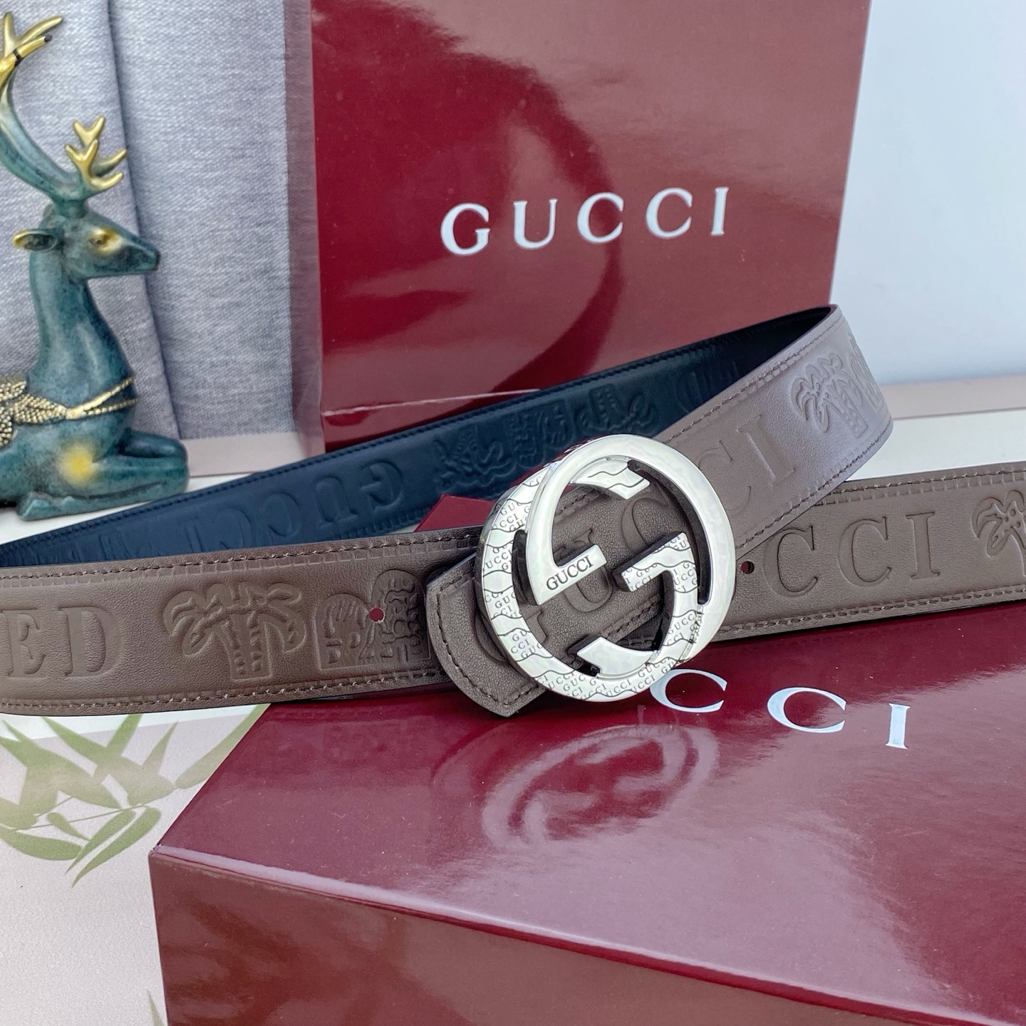 古奇💕 特种皮腰带系列 ，原厂五金精品不锈钢扣，手感柔软舒适 宽3.8CM。