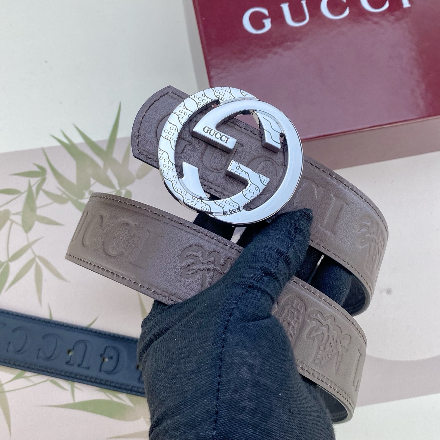 古奇💕 特种皮腰带系列 ，原厂五金精品不锈钢扣，手感柔软舒适 宽3.8CM。