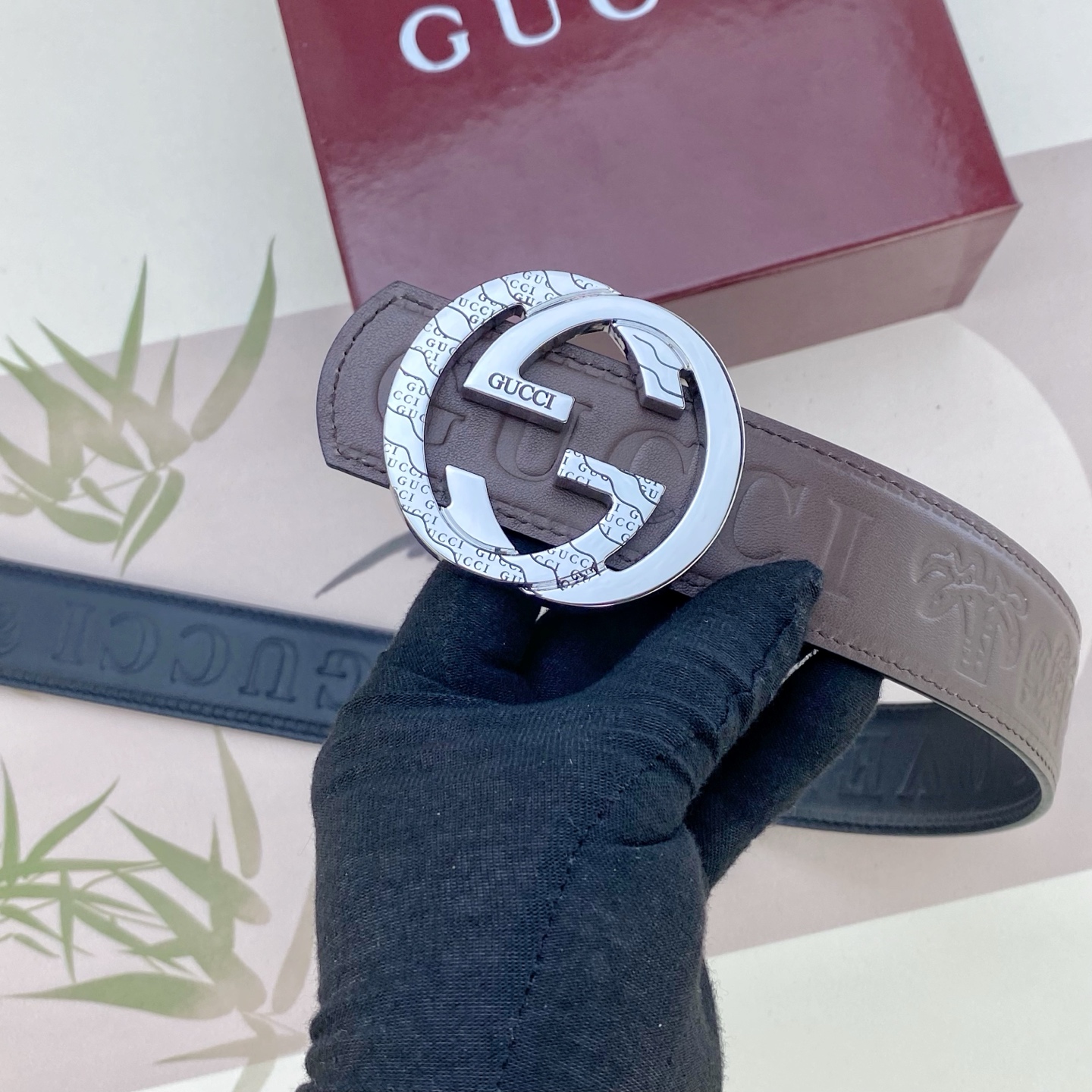 古奇💕 特种皮腰带系列 ，原厂五金精品不锈钢扣，手感柔软舒适 宽3.8CM。